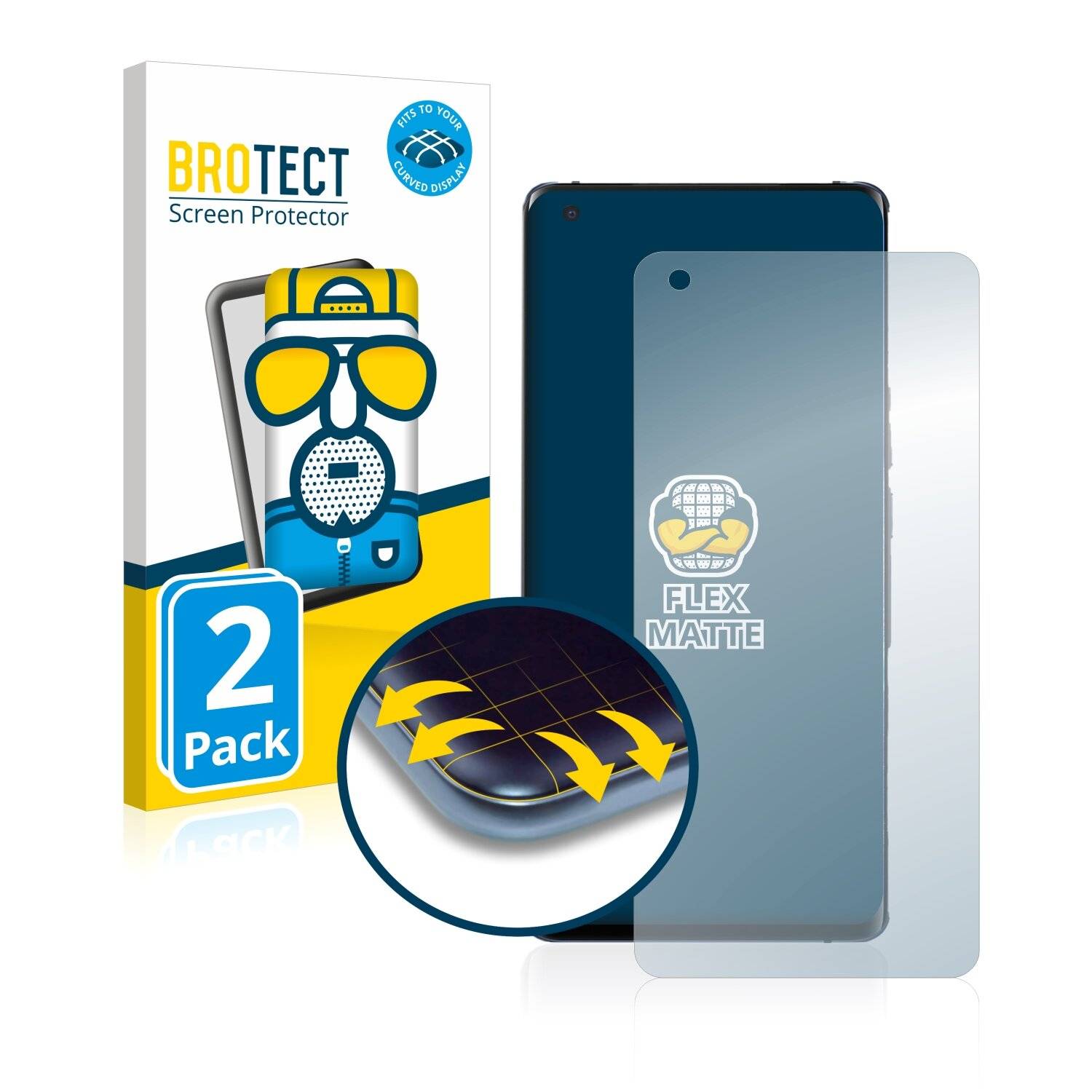 2x BROTECT Flex Matte Full-Cover Displayschutzfolie für Vivo X51