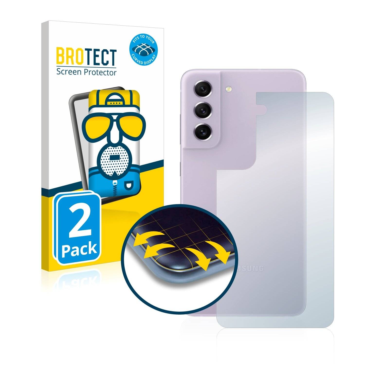 2x BROTECT Flex Matte Full-Cover Displayschutzfolie für Samsung Galaxy S21 FE 5G