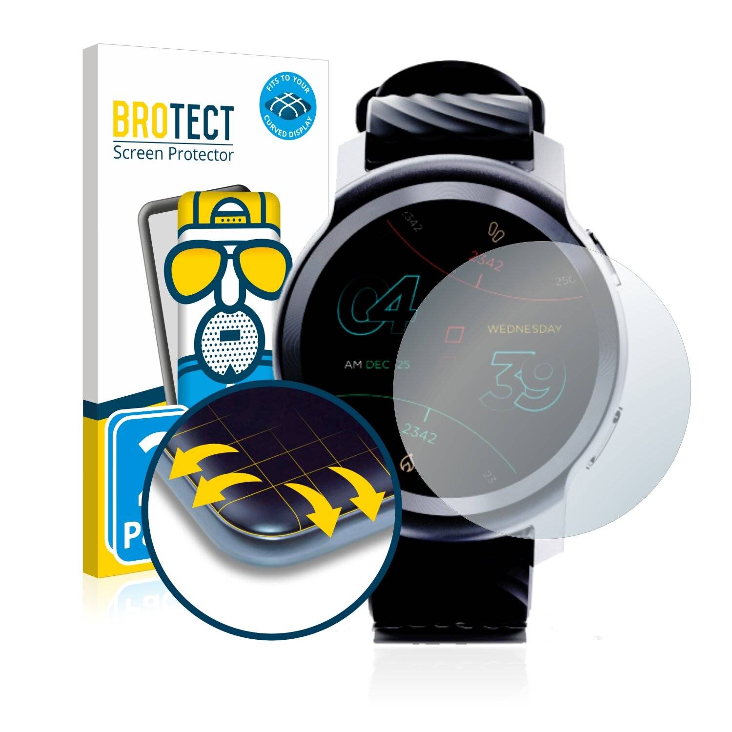 2x BROTECT Flex Matte Full-Cover Displayschutzfolie für Motorola Moto Watch