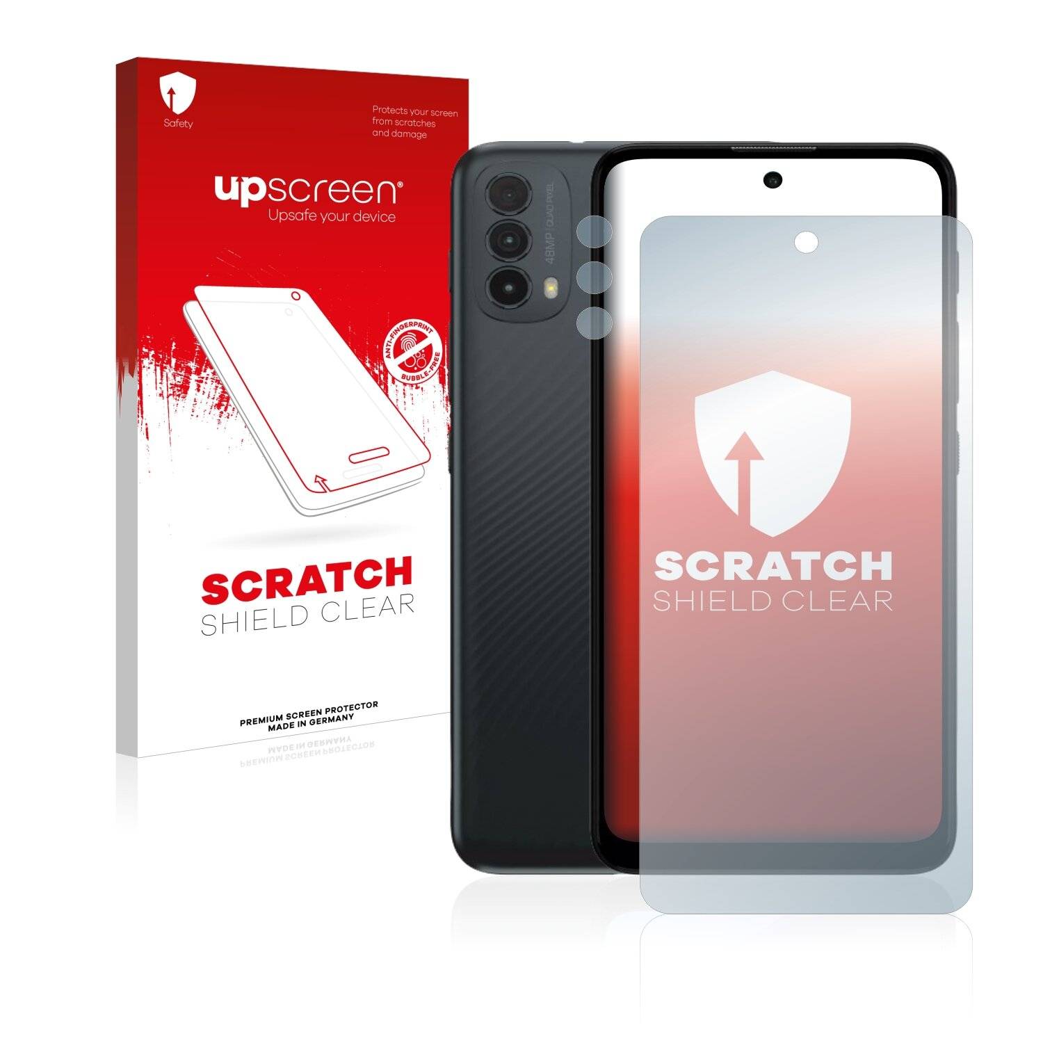 upscreen Scratch Shield Clear Premium Displayschutzfolie für Motorola Moto E30 (Vorderseite