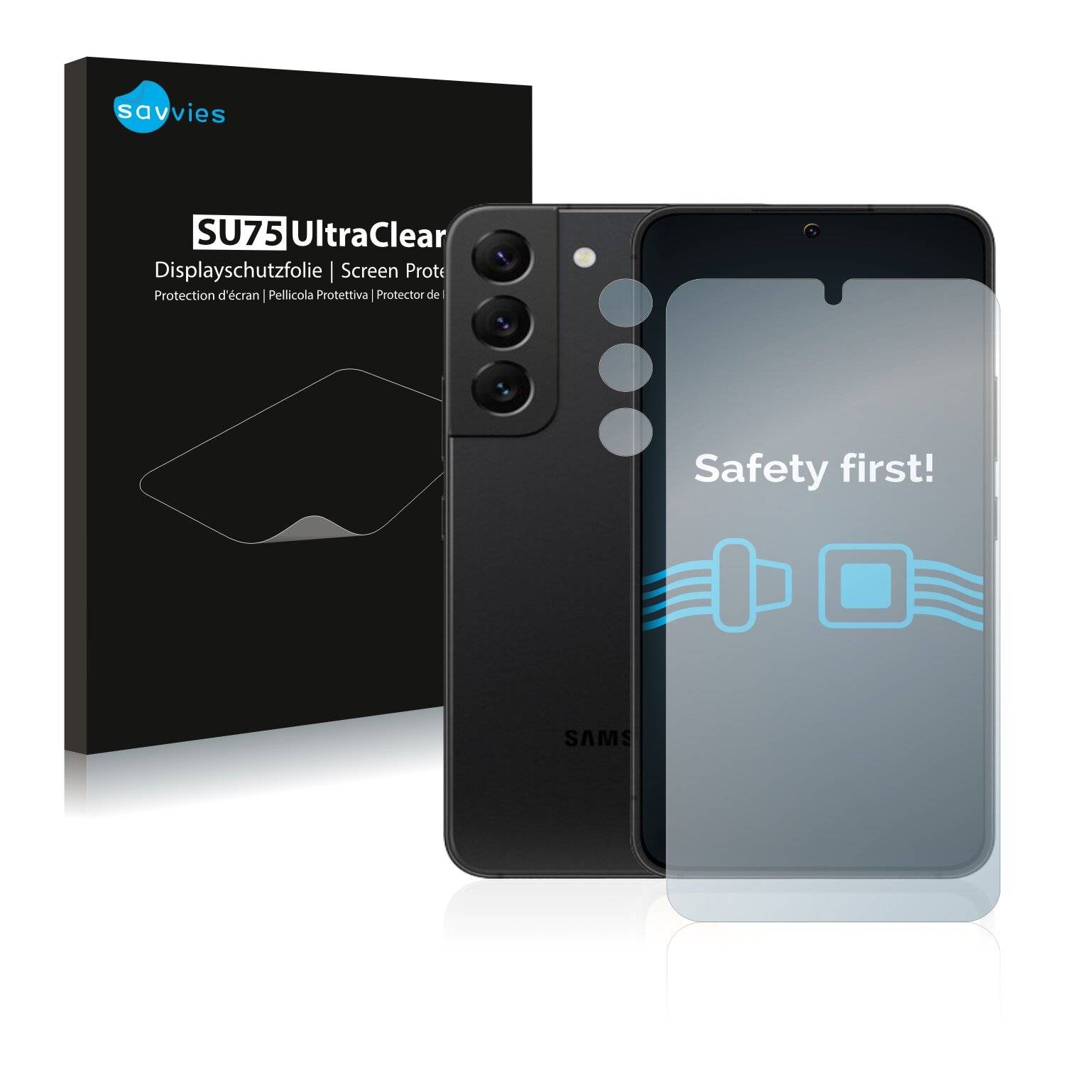 18x Savvies SU75 Displayschutzfolie für Samsung Galaxy S22 5G (Vorderseite +