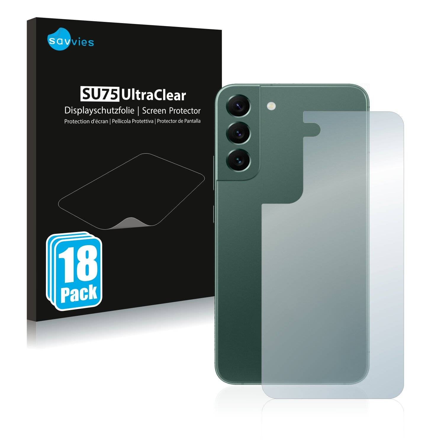 18x Savvies SU75 Displayschutzfolie für Samsung Galaxy S22 Plus 5G