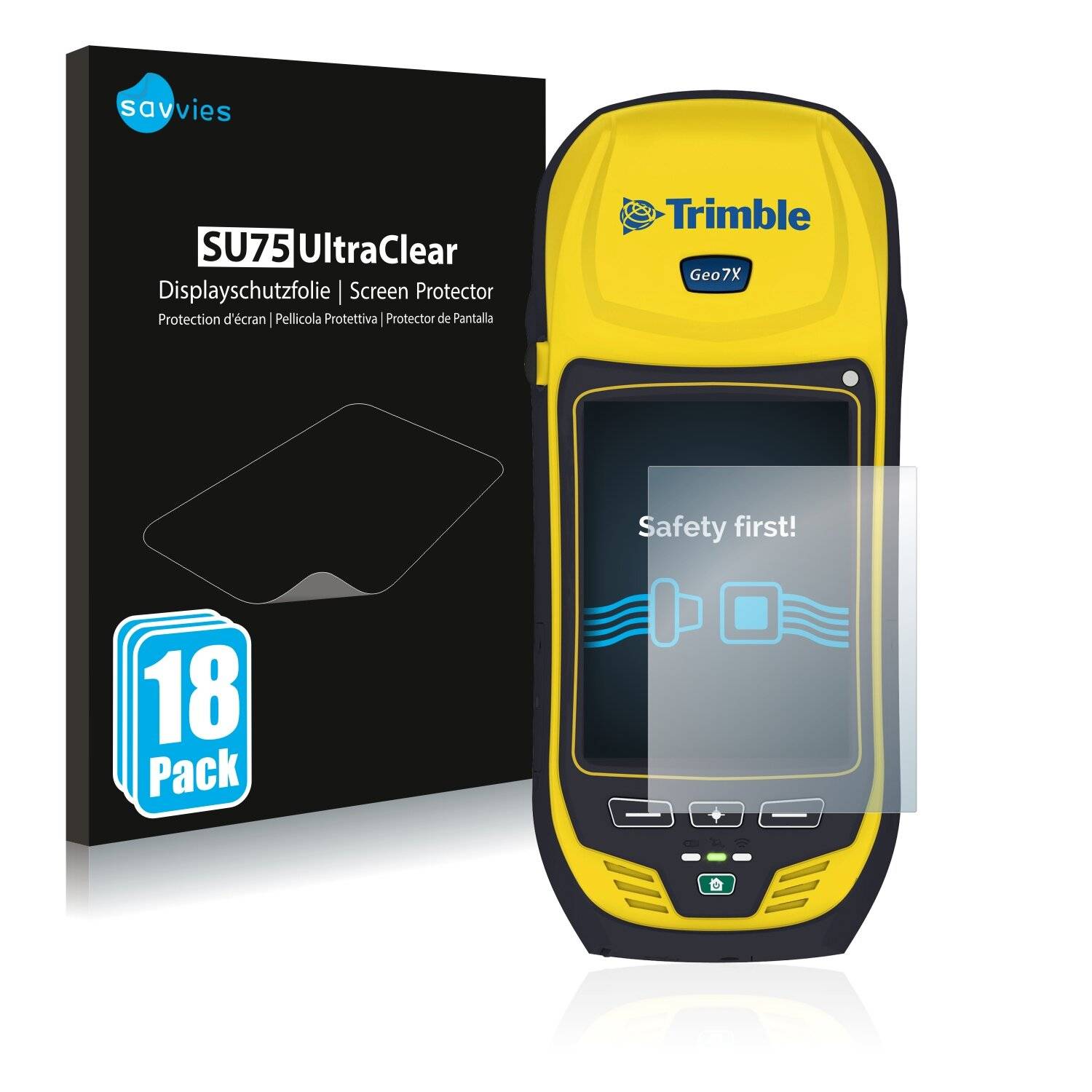 18x Savvies SU75 Displayschutzfolie für Trimble Geo