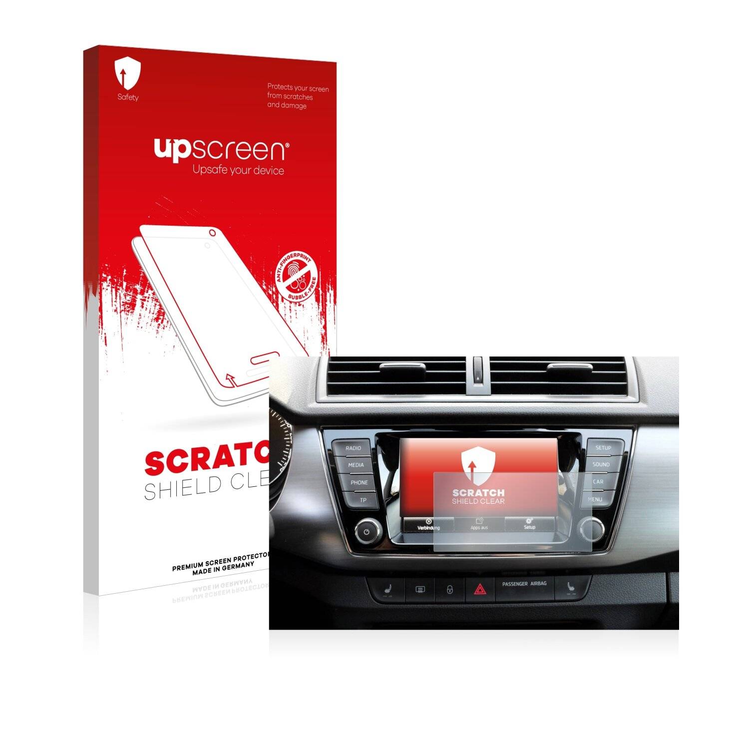 upscreen Scratch Shield Clear Premium Displayschutzfolie für Skoda Fabia 3