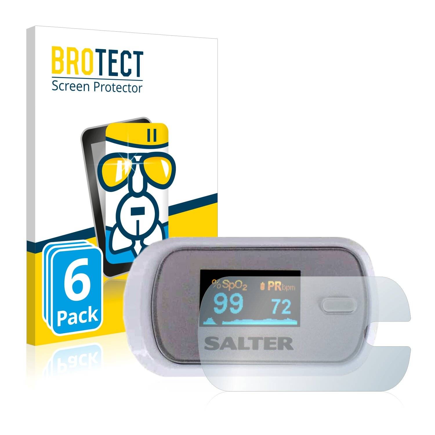 6x BROTECT AirGlass Schutzglas Folie für Salter OxyWatch
