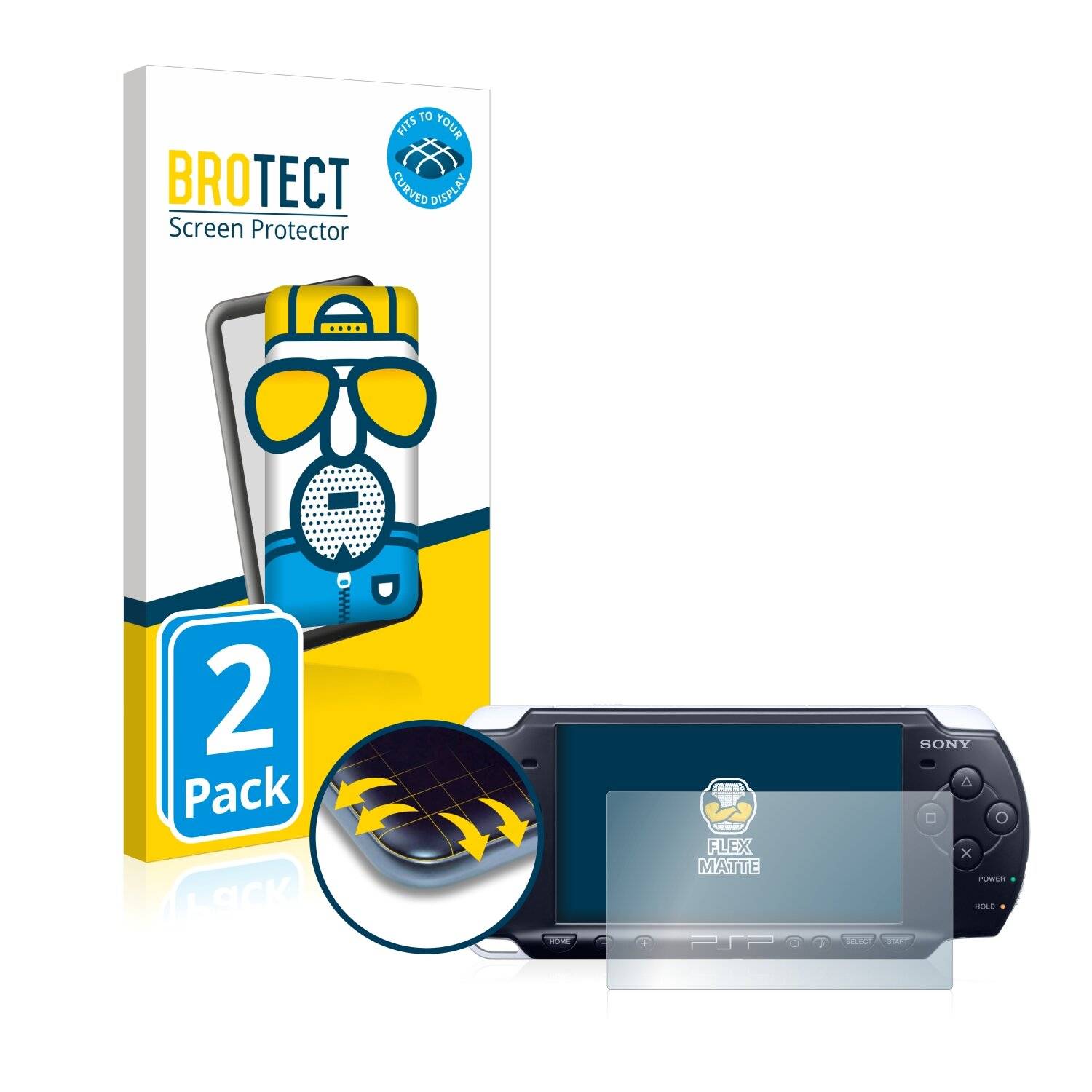 2x BROTECT Flex Matte Full-Cover Displayschutzfolie für Sony PSP