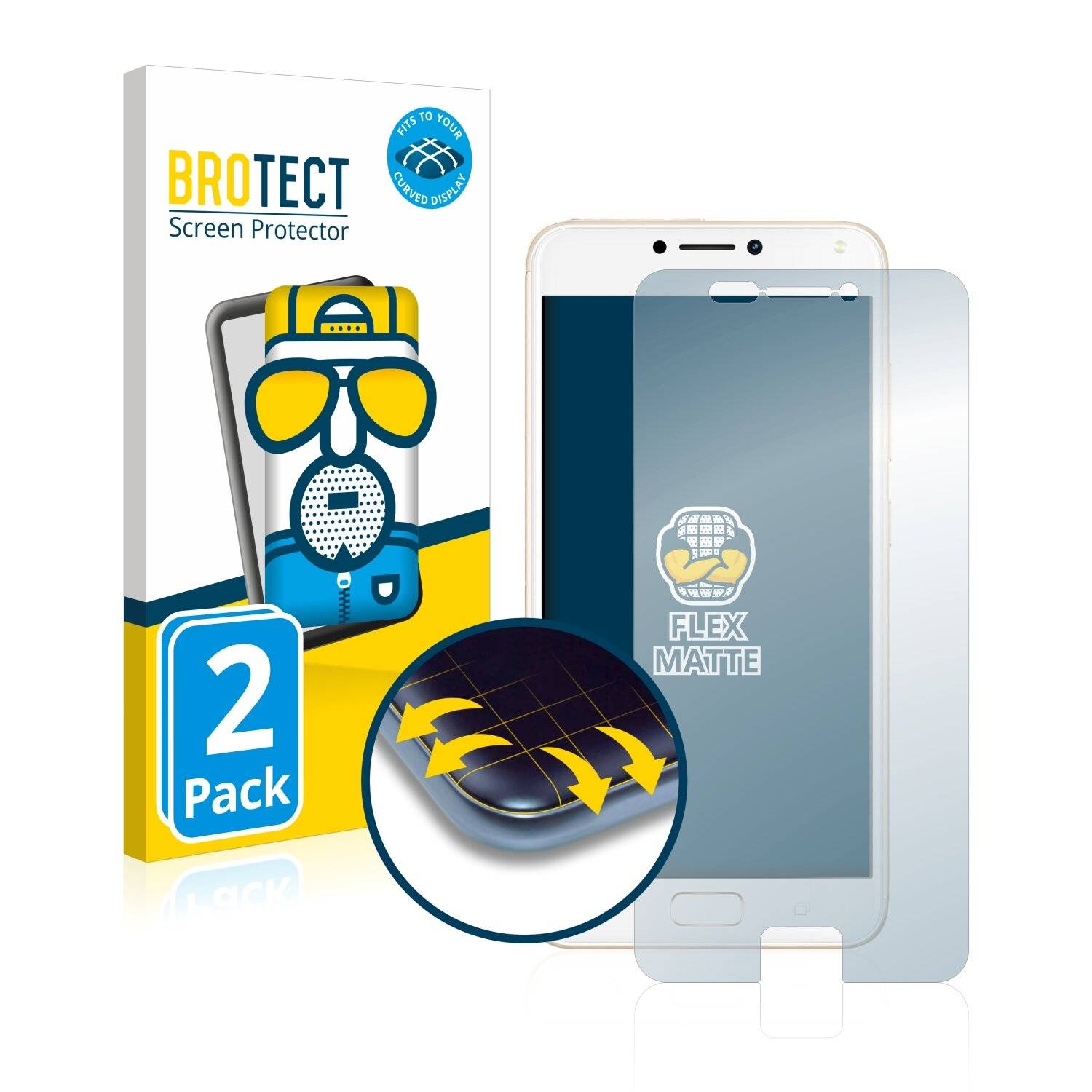 2x BROTECT Flex Matte Full-Cover Displayschutzfolie für Asus ZenFone 4 Max