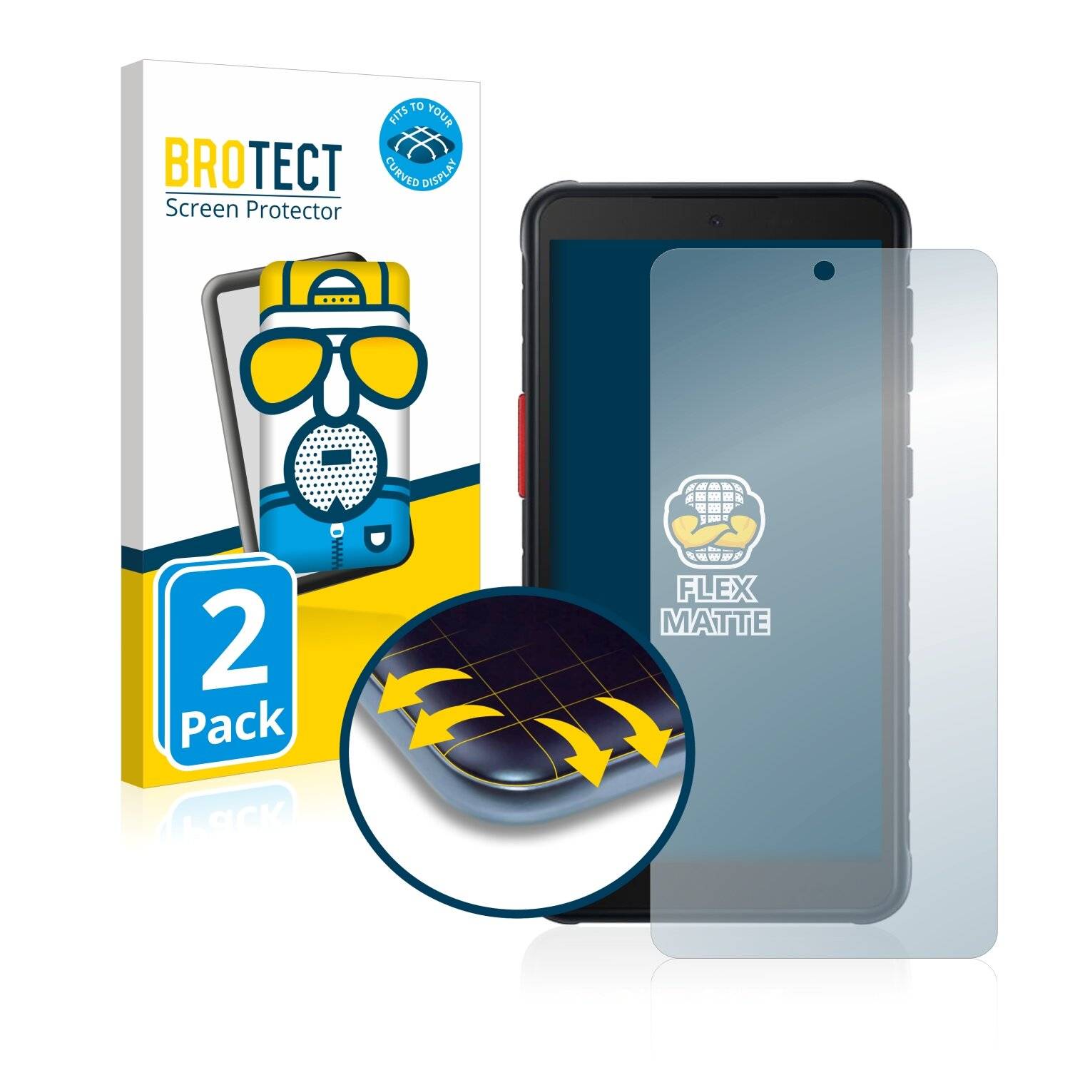 2x BROTECT Flex Matte Full-Cover Displayschutzfolie für Samsung Galaxy Xcover
