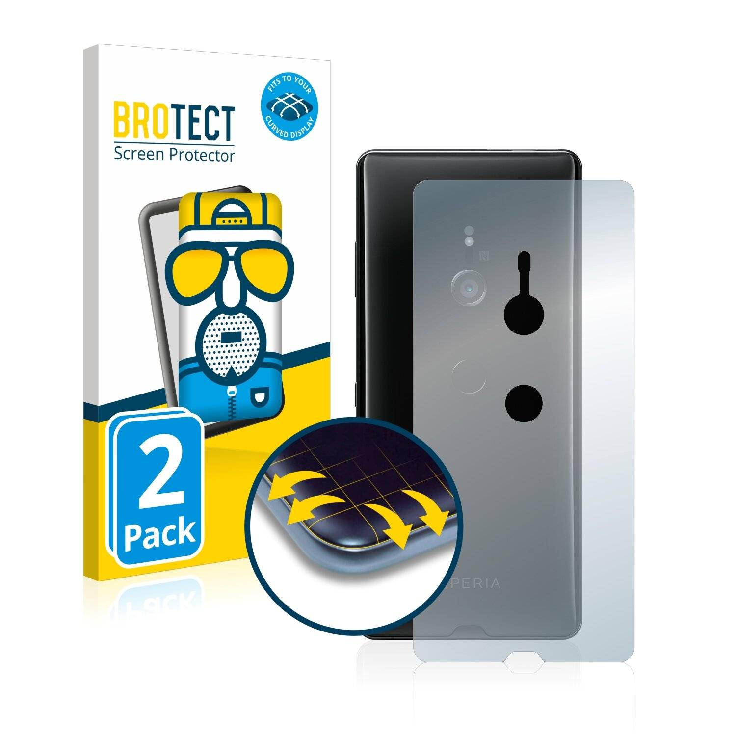 2x BROTECT Flex Matte Full-Cover Displayschutzfolie für Sony Xperia XZ3