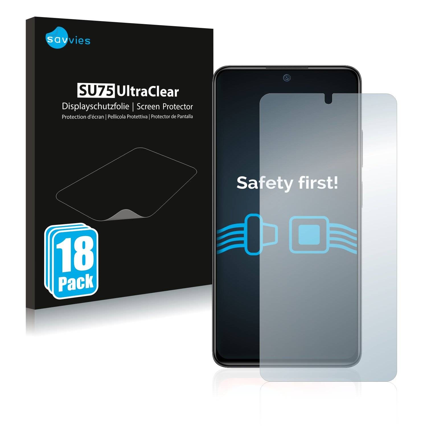 18x Savvies SU75 Displayschutzfolie für Xiaomi Redmi Note 11