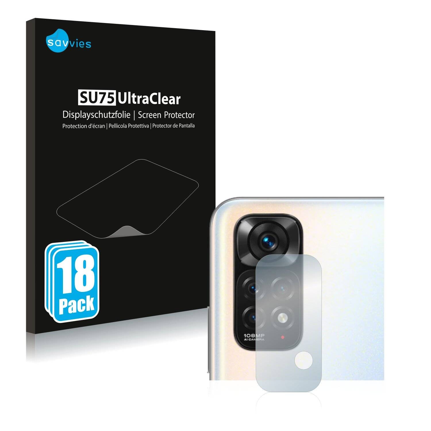 18x Savvies SU75 Displayschutzfolie für Xiaomi Redmi Note 11S (NUR
