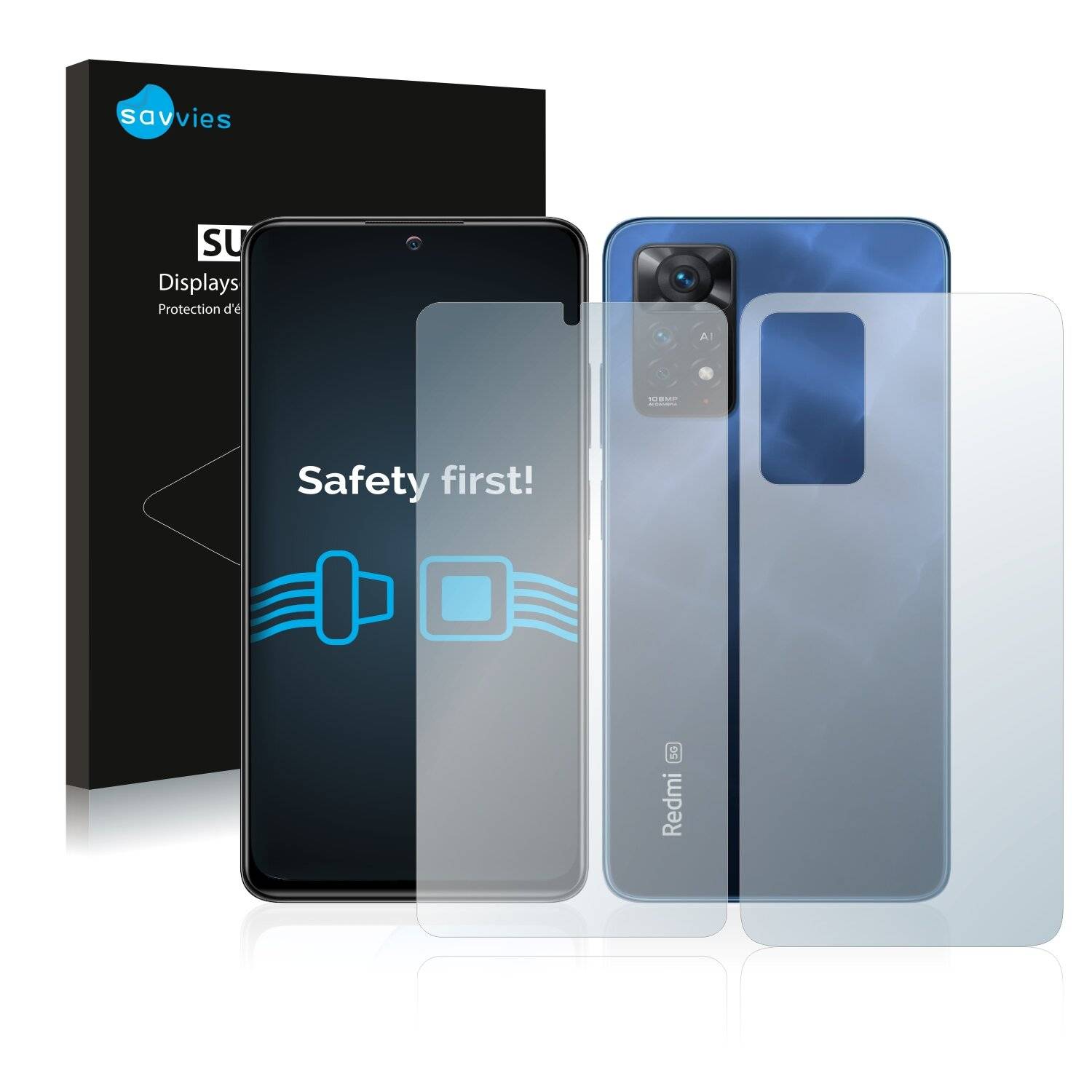 18x Savvies SU75 Displayschutzfolie für Xiaomi Redmi Note 11 Pro 5G (Vorder +