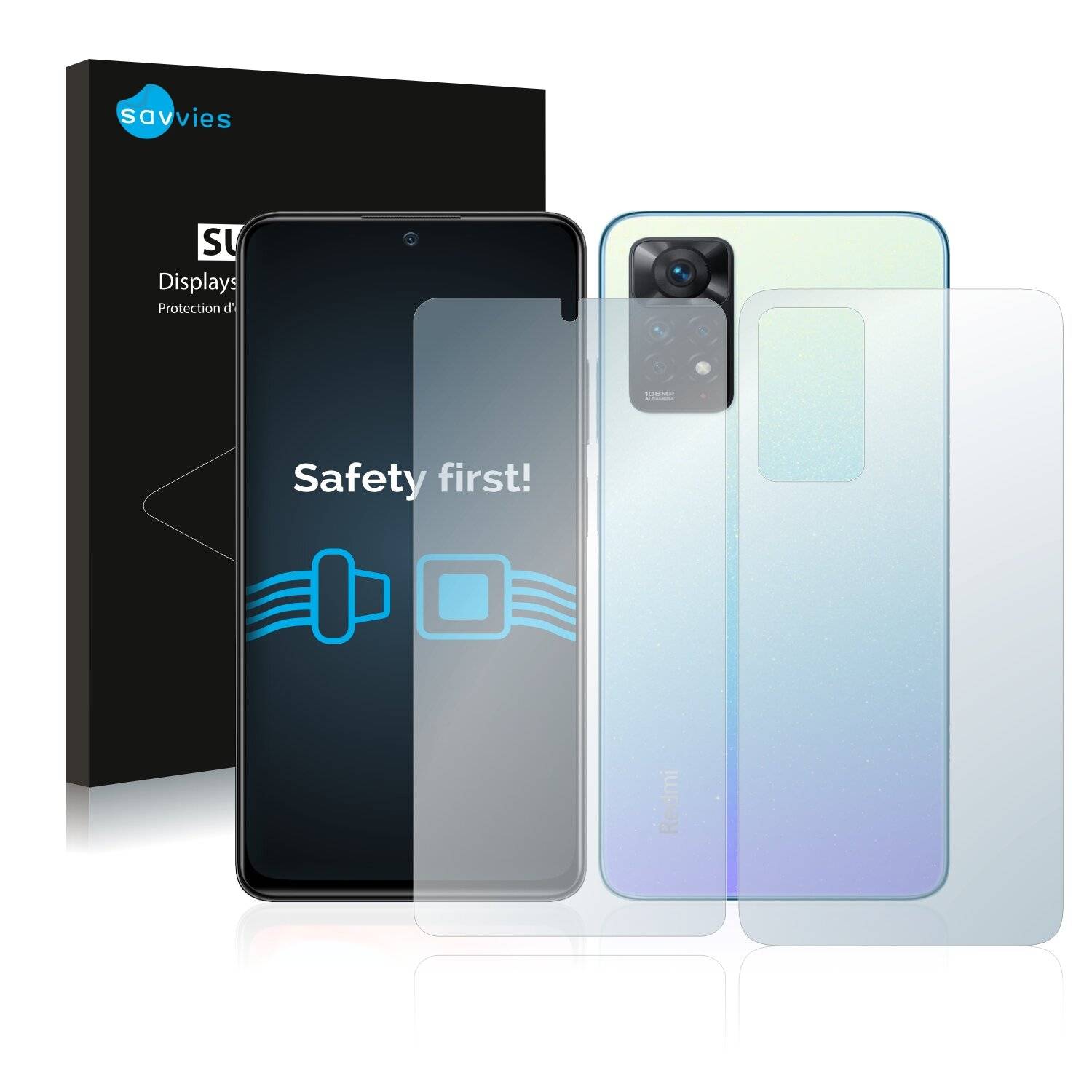 18x Savvies SU75 Displayschutzfolie für Xiaomi Redmi Note 11 Pro (Vorder +