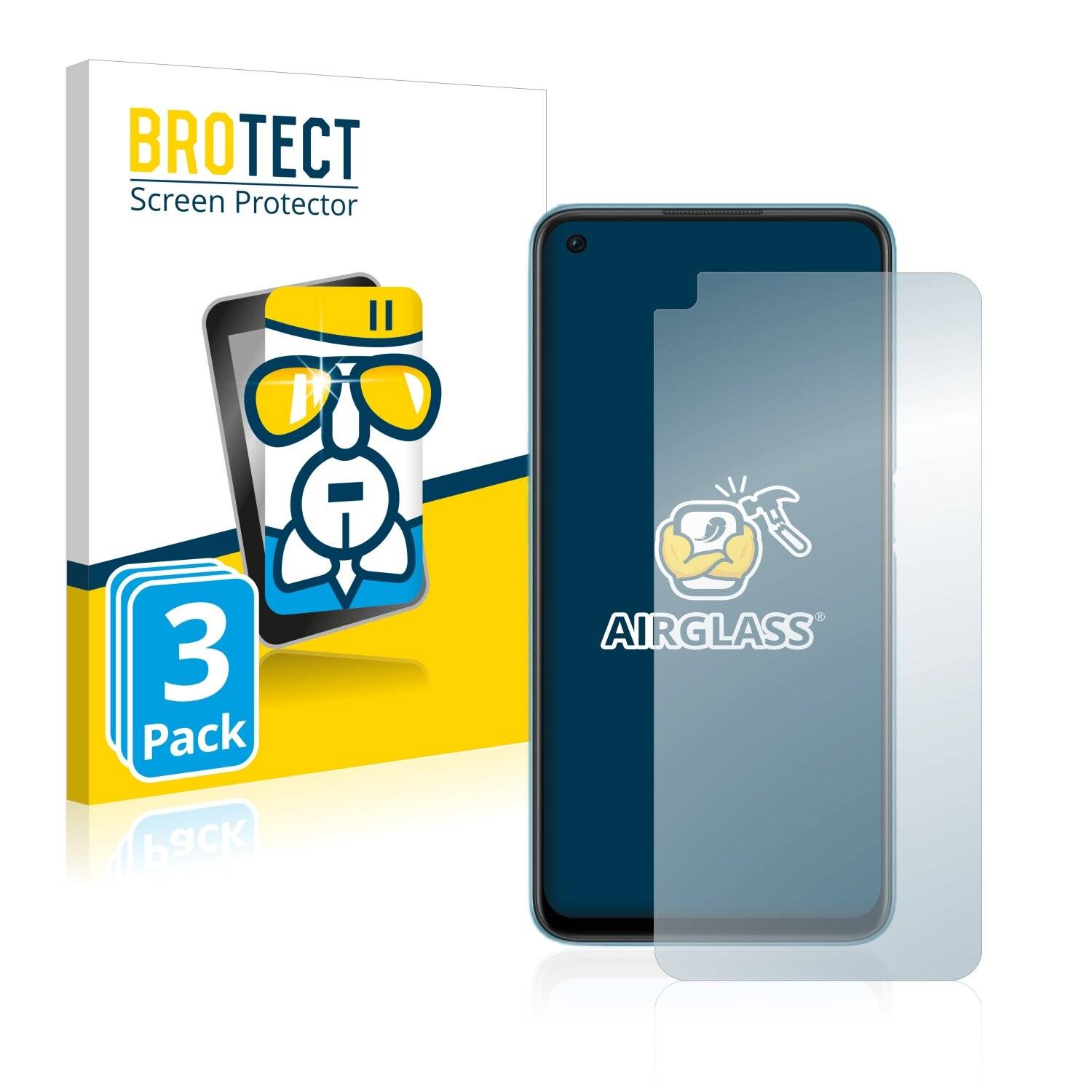 3x BROTECT AirGlass Schutzglas Folie für Oppo