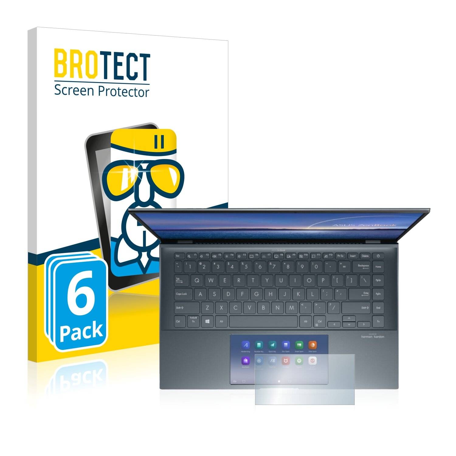 6x BROTECT AirGlass Schutzglas Folie für Asus ZenBook 14 UX435 (Touch