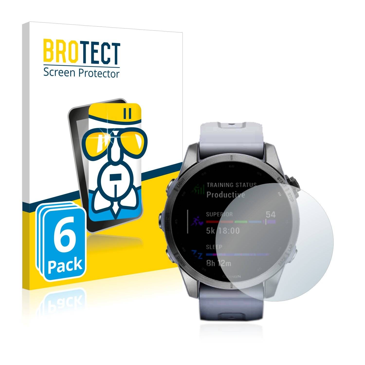 6x BROTECT AirGlass Schutzglas Folie für Garmin Fenix 7S (42