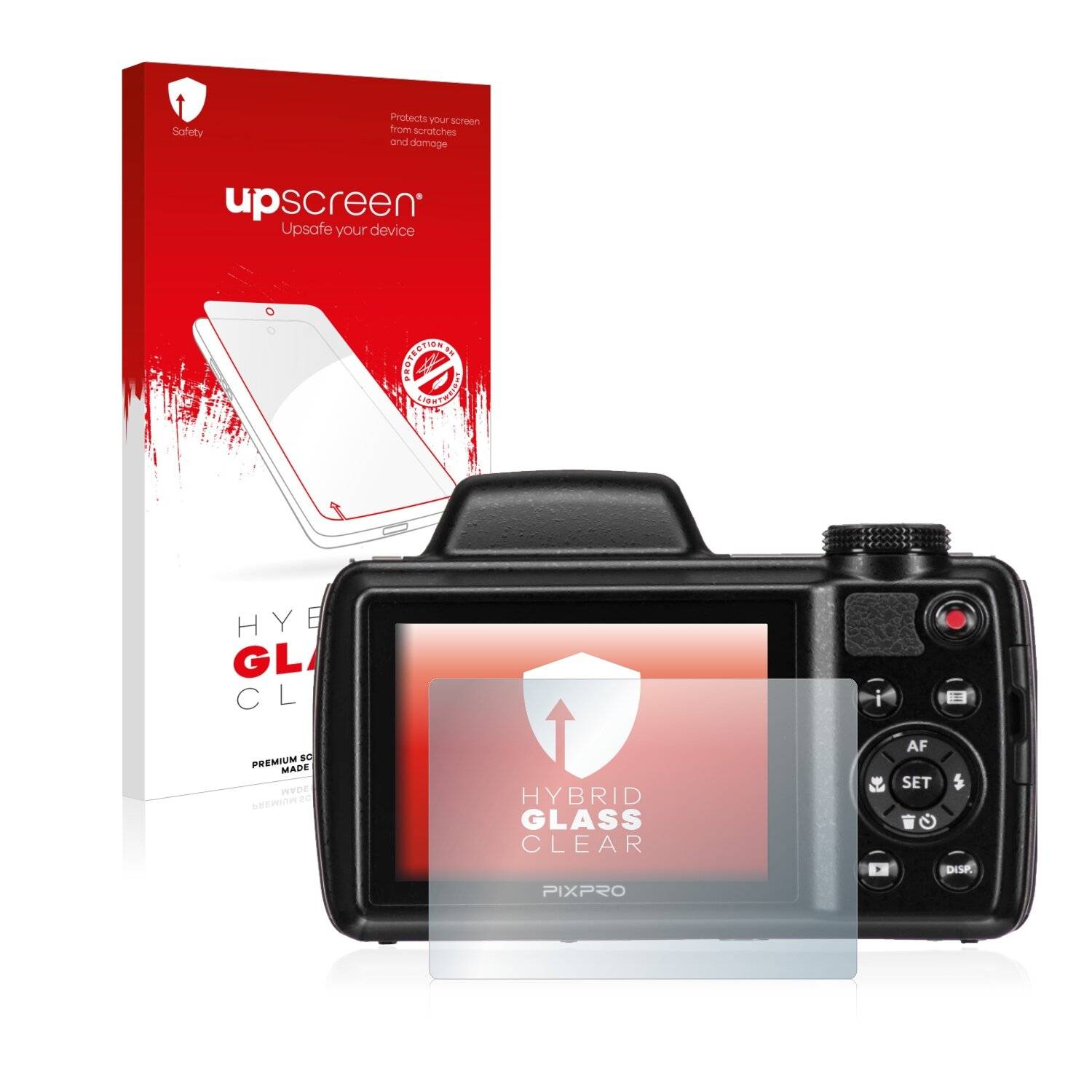 upscreen Hybrid Glass Clear Premium Schutzglas Folie für Kodak Pixpro