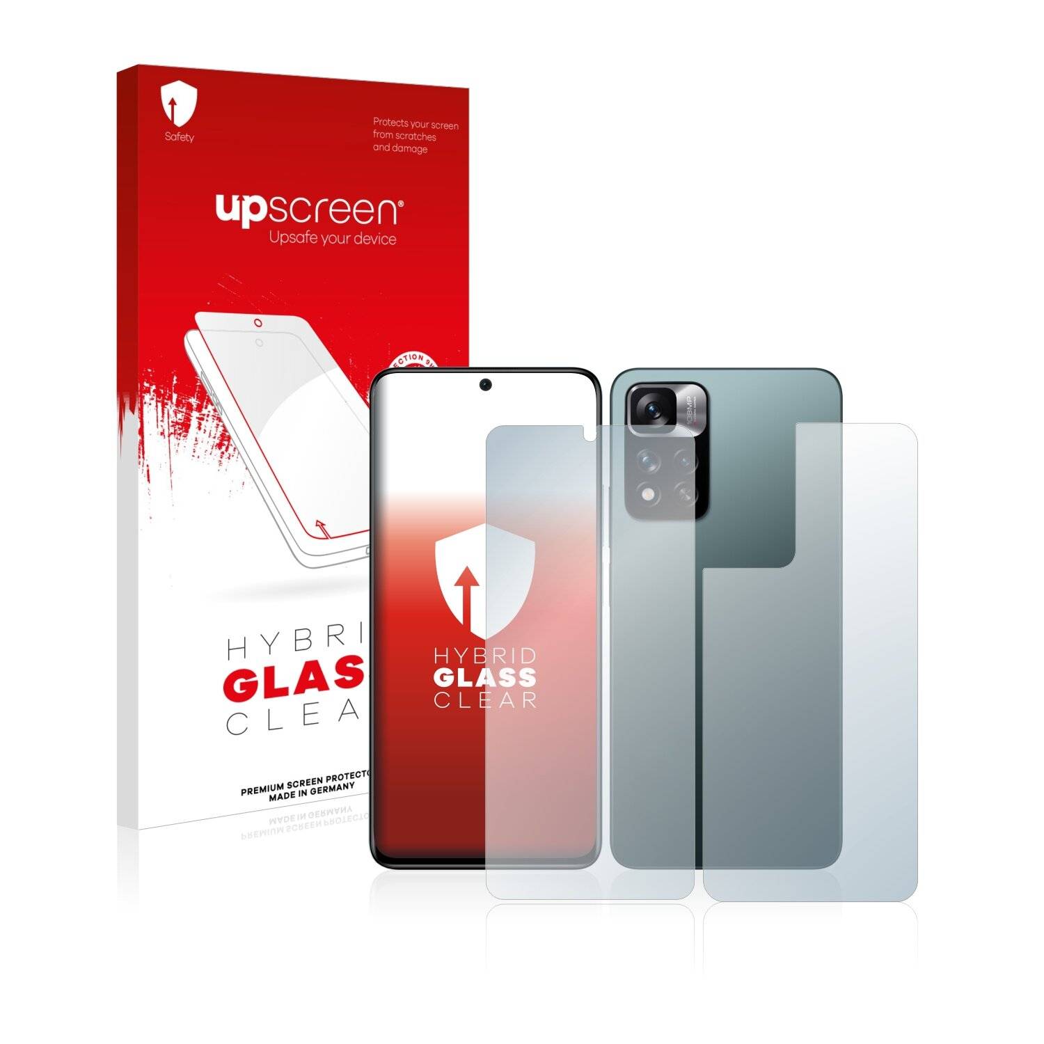 upscreen Hybrid Glass Clear Premium Schutzglas Folie für Xiaomi Redmi Note 11 Pro+ 5G (Vorder