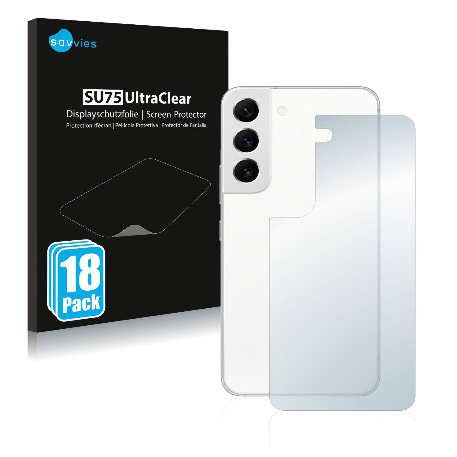 18x Savvies SU75 Displayschutzfolie für Samsung Galaxy S22 5G
