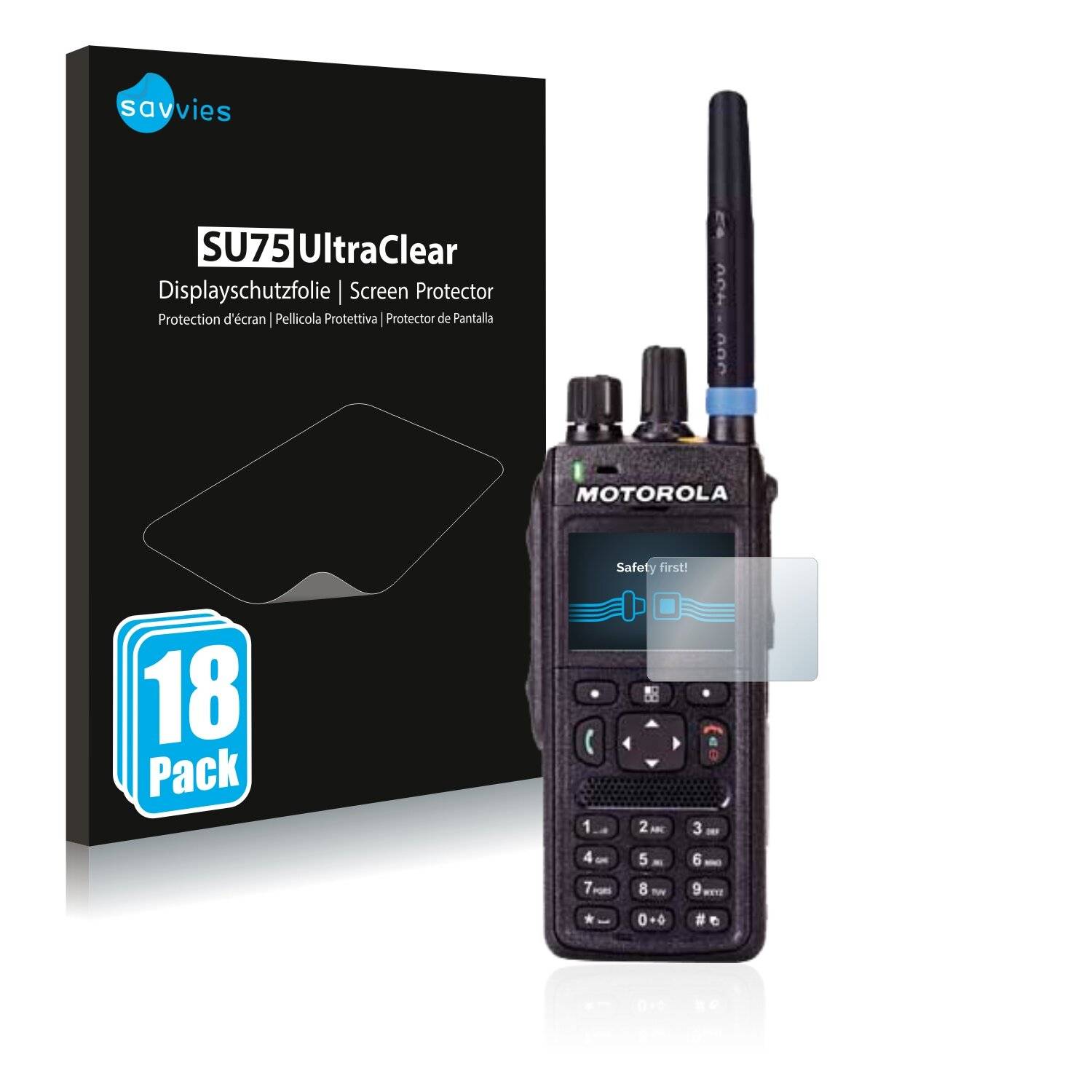 18x Savvies SU75 Displayschutzfolie für Motorola
