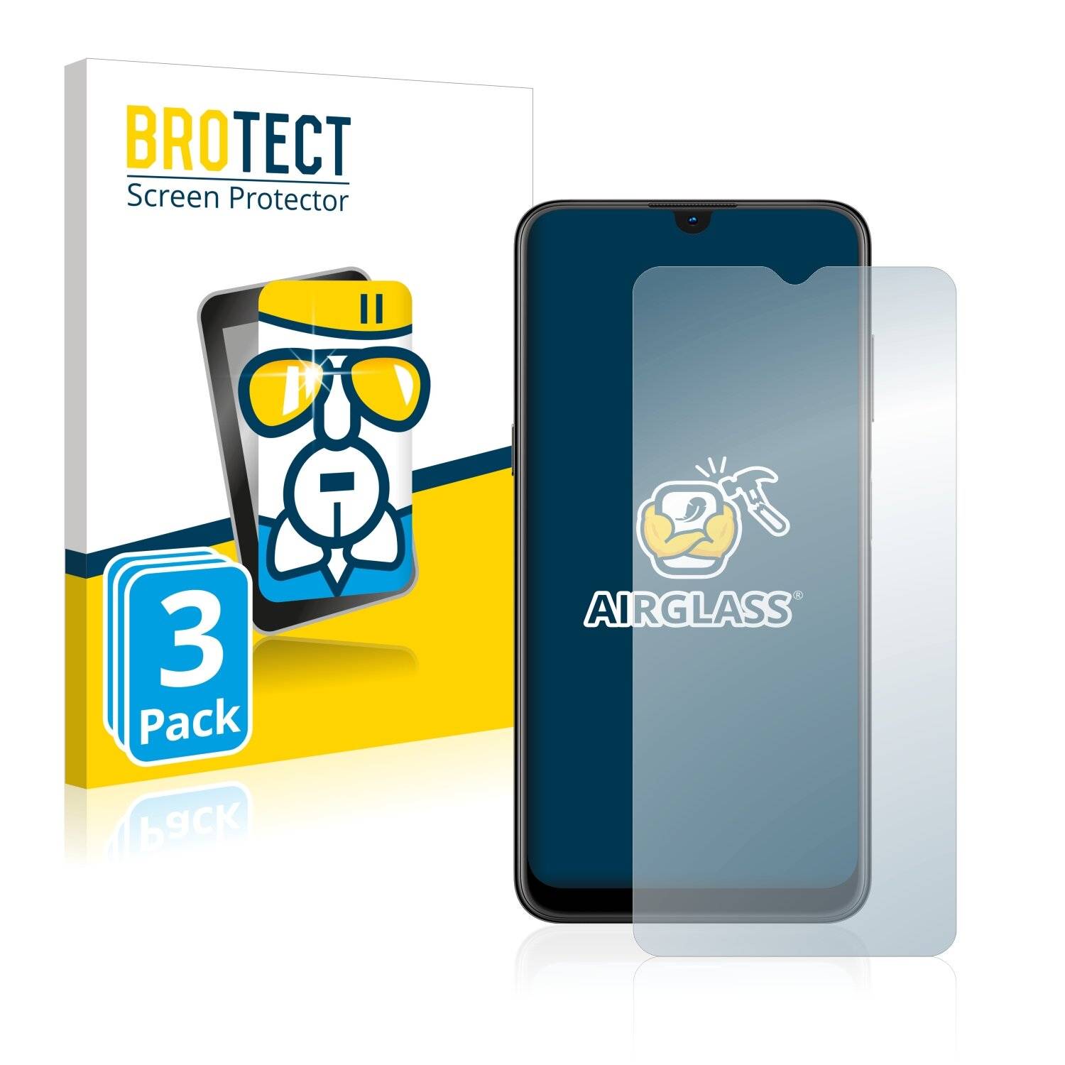 3x BROTECT AirGlass Schutzglas Folie für Nokia
