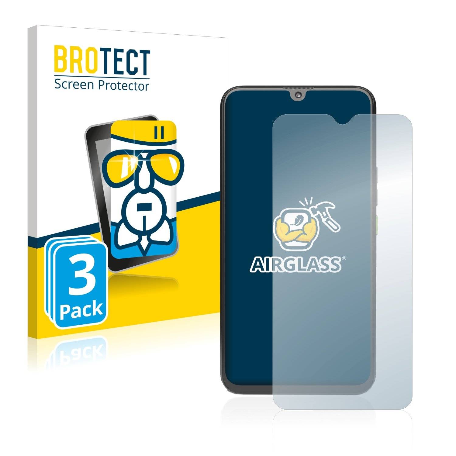 3x BROTECT AirGlass Schutzglas Folie für 4G Systems