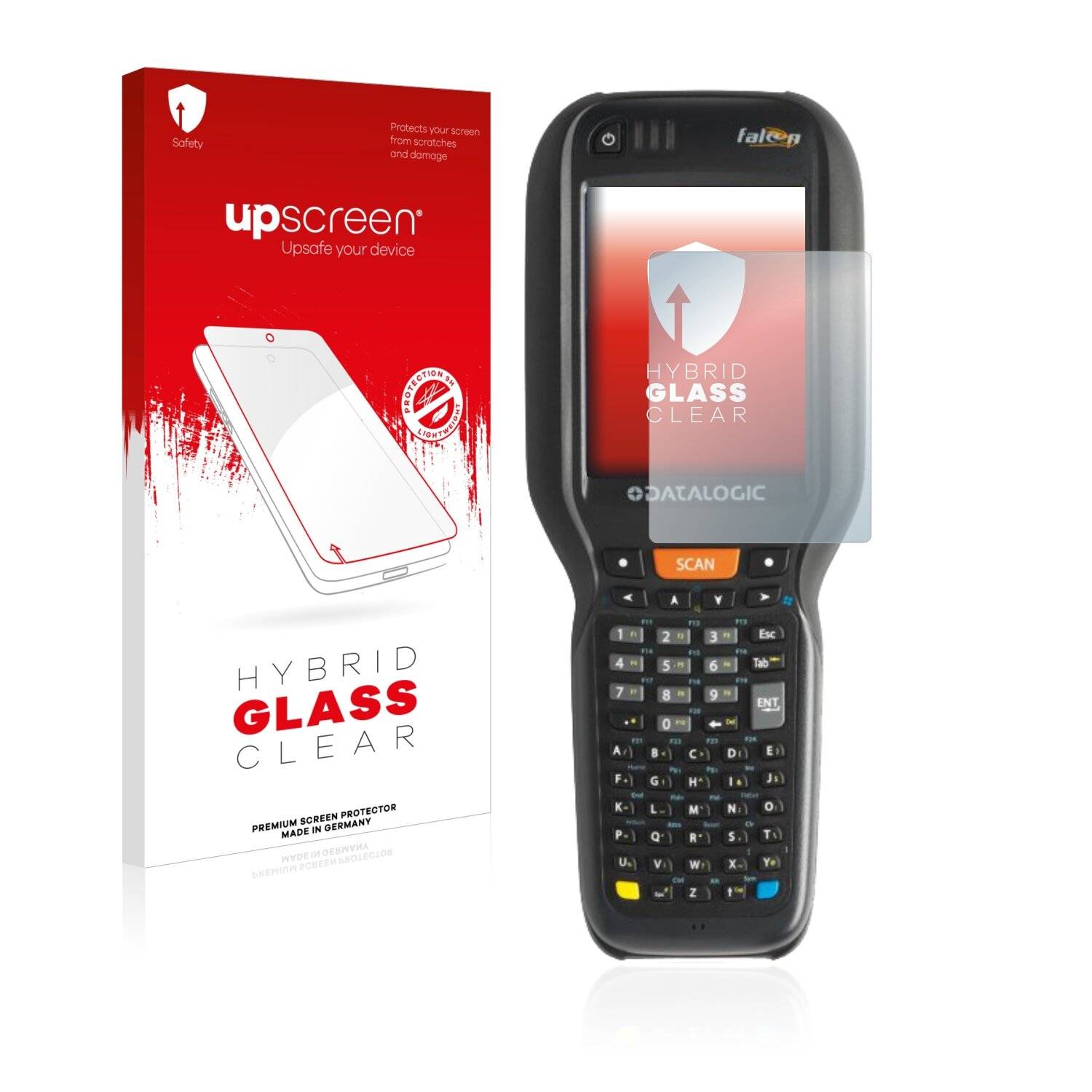upscreen Hybrid Glass Clear Premium Schutzglas Folie für Datalogic Falcon X3