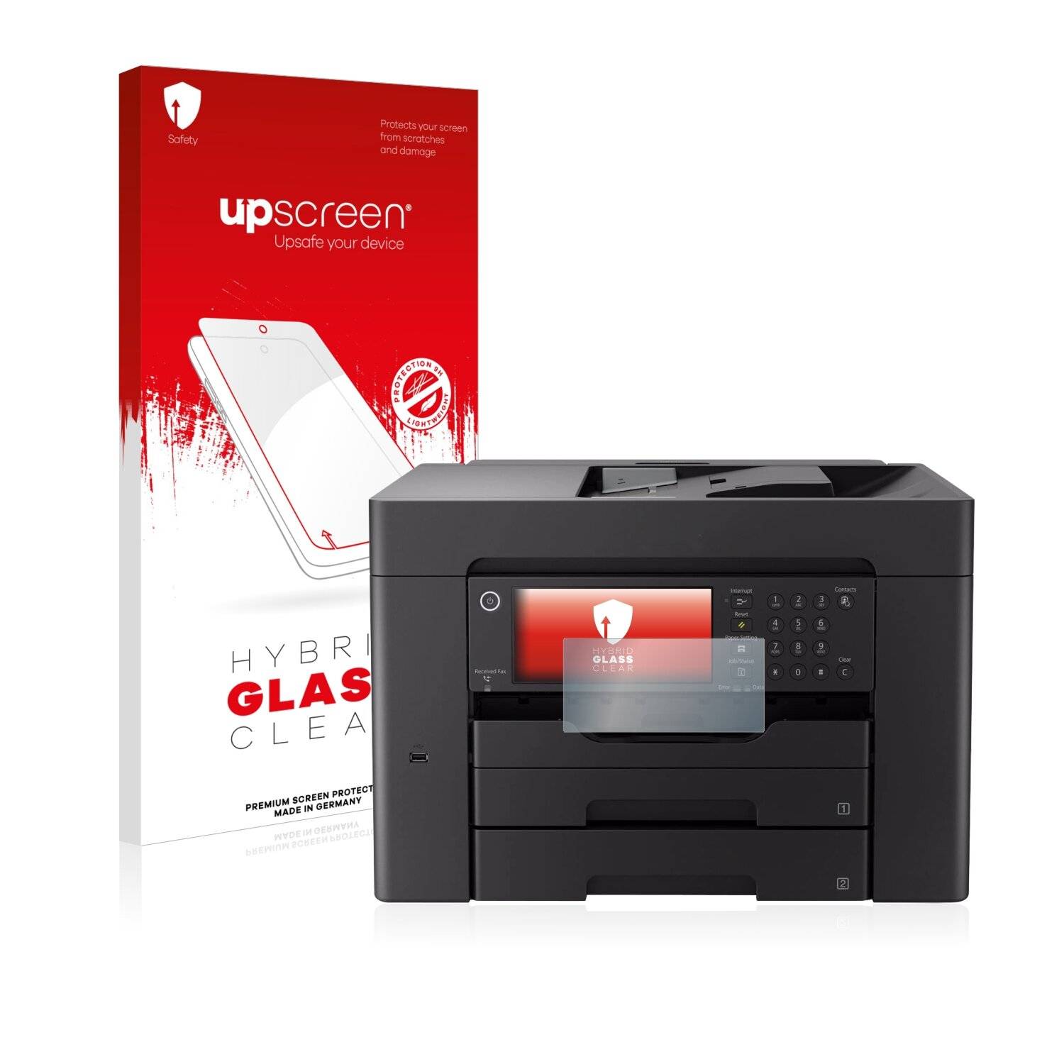 upscreen Hybrid Glass Clear Premium Schutzglas Folie für Epson Workforce