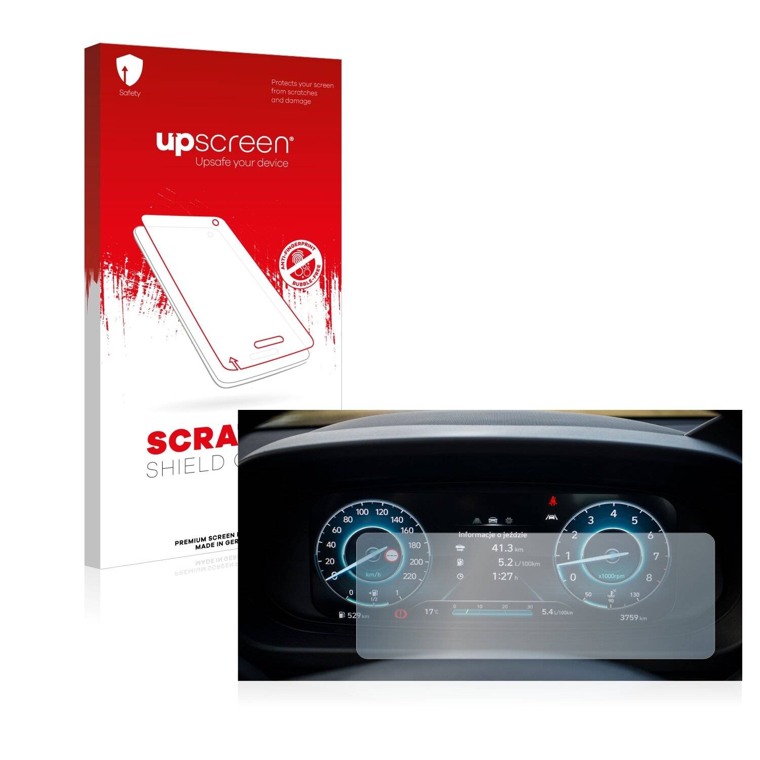 upscreen Scratch Shield Clear Premium Displayschutzfolie für Hyundai i20 BC3 2021