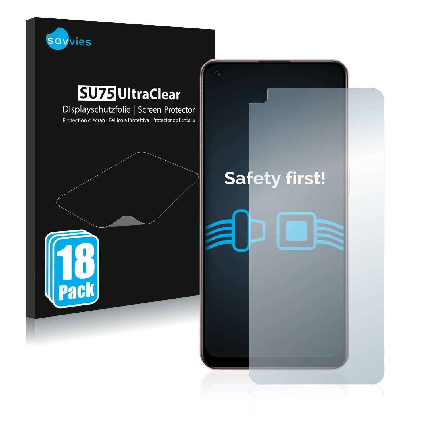 18x Savvies SU75 Displayschutzfolie für Oppo