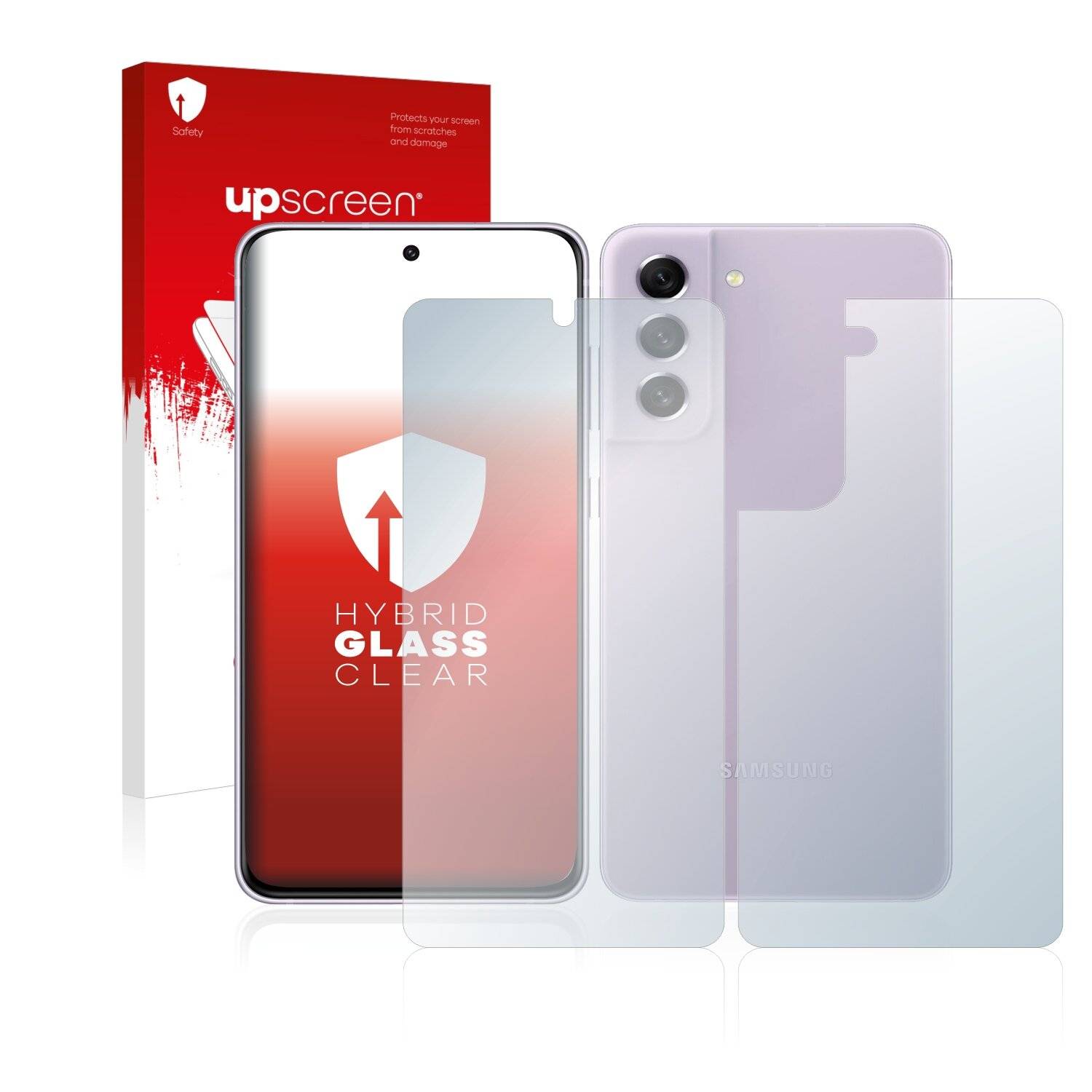 upscreen Hybrid Glass Clear Premium Schutzglas Folie für Samsung Galaxy S21 FE 5G (Vorder +