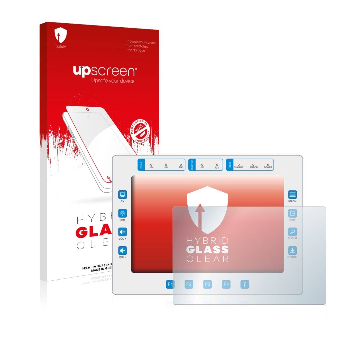 upscreen Hybrid Glass Clear Premium Schutzglas Folie für Megasat HD7