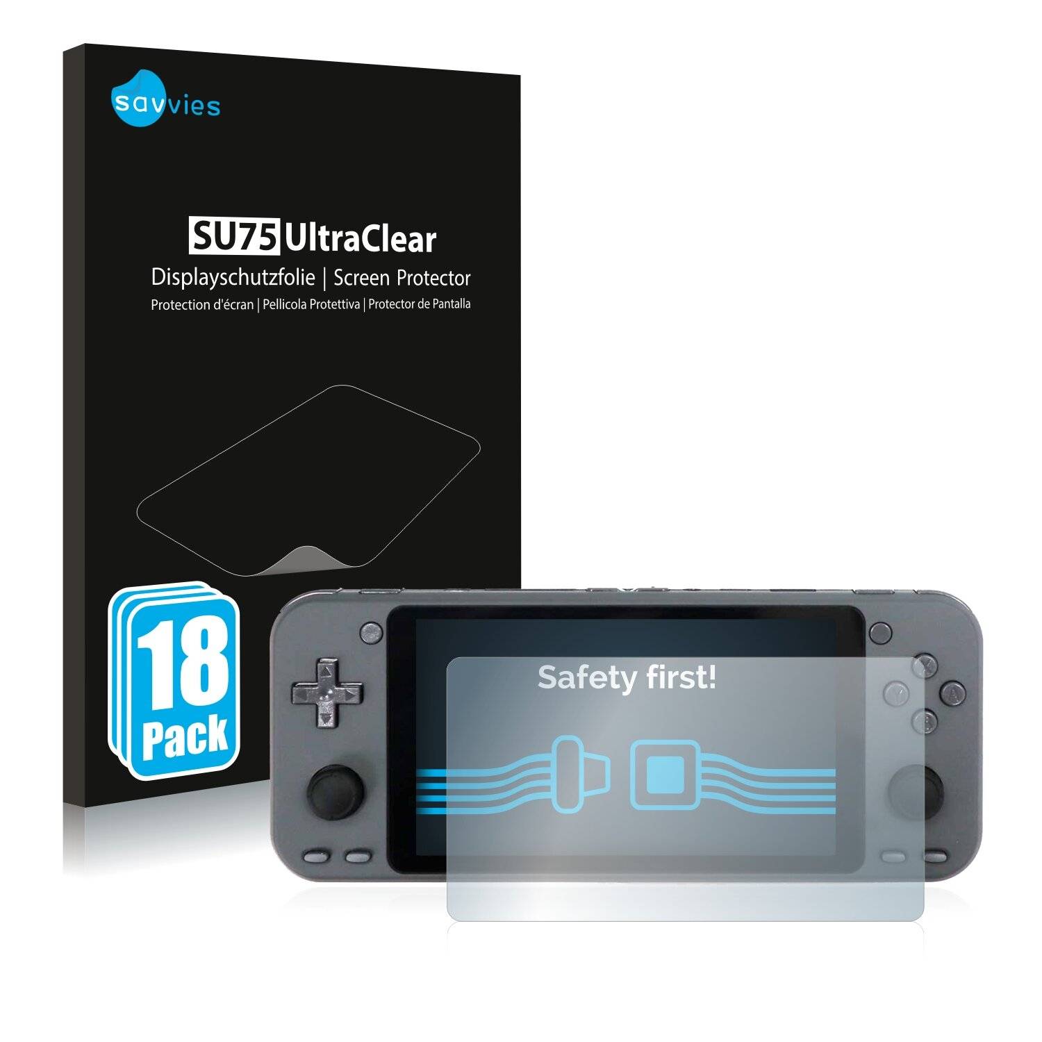 18x Savvies SU75 Displayschutzfolie für Hardkernel Odroid-Go