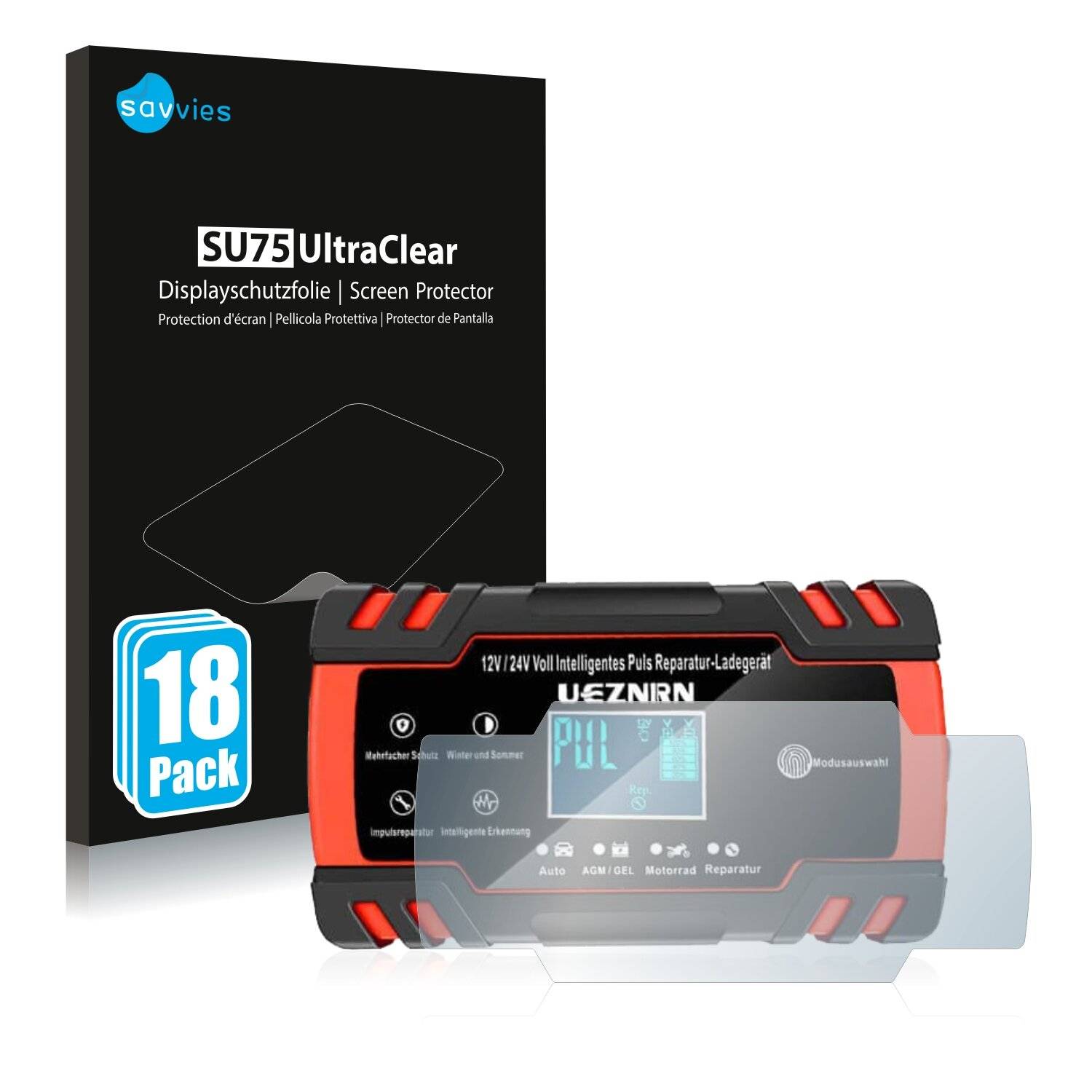 18x Savvies SU75 Displayschutzfolie für Ueznirn