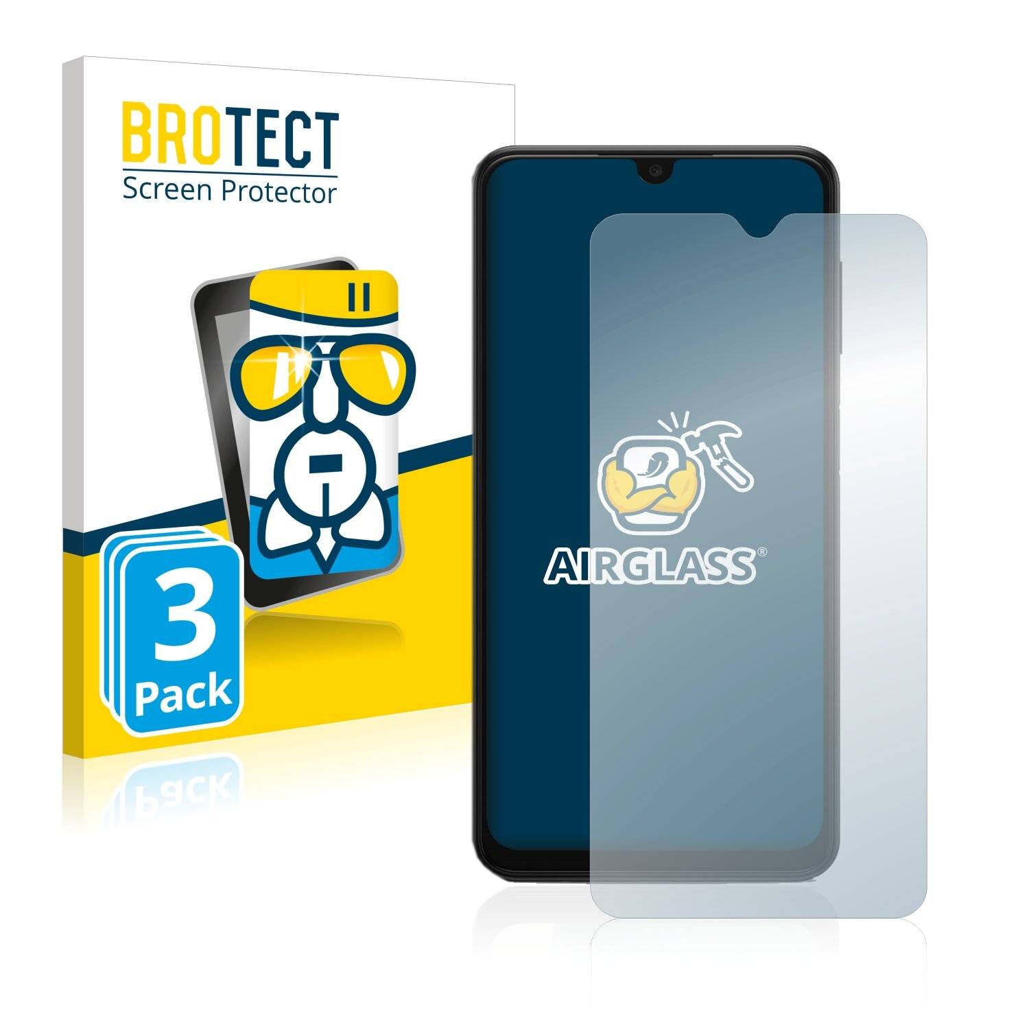 3x BROTECT AirGlass Schutzglas Folie für Samsung Galaxy A13