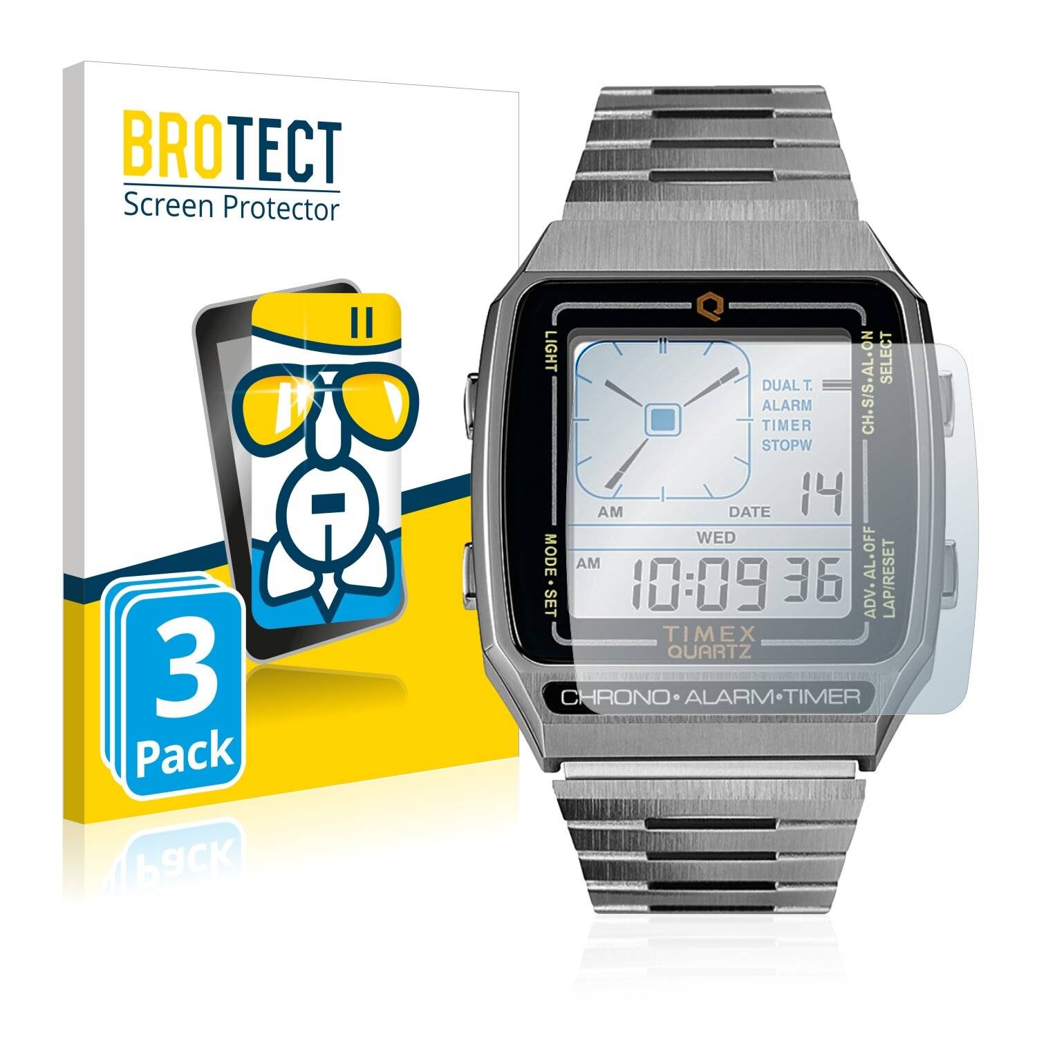 3x BROTECT AirGlass Schutzglas Folie für Timex Q