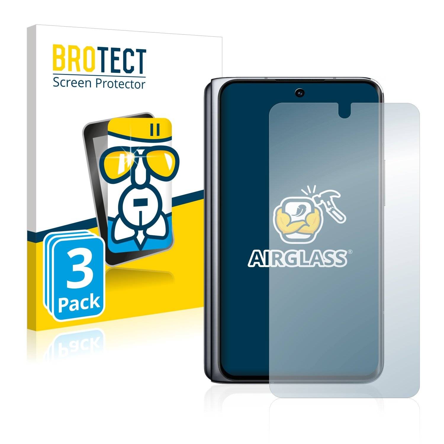 3x BROTECT AirGlass Schutzglas Folie für Oppo Find