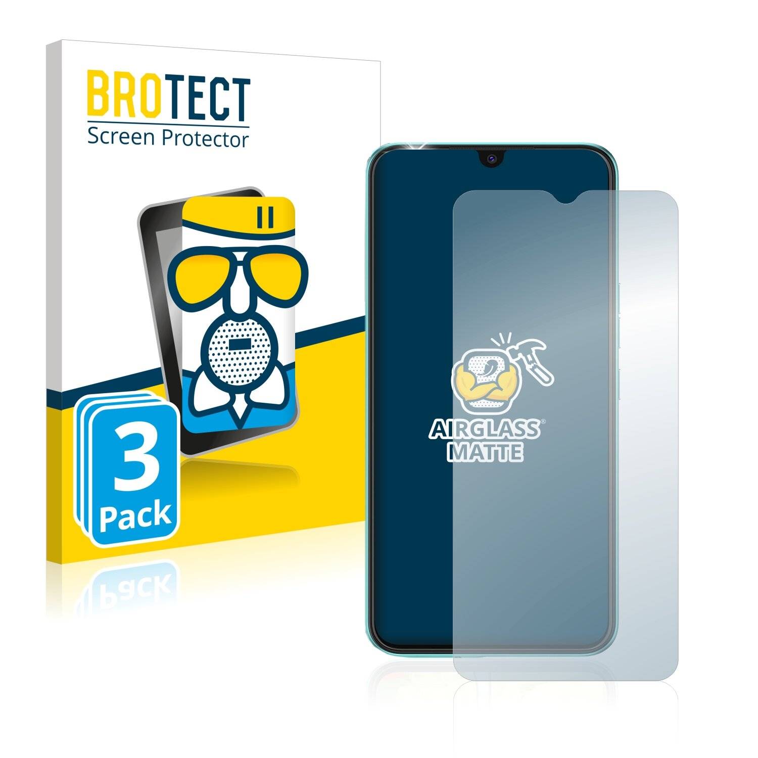 3x BROTECT AirGlass Matte Schutzglas Folie für Tecno Spark Go