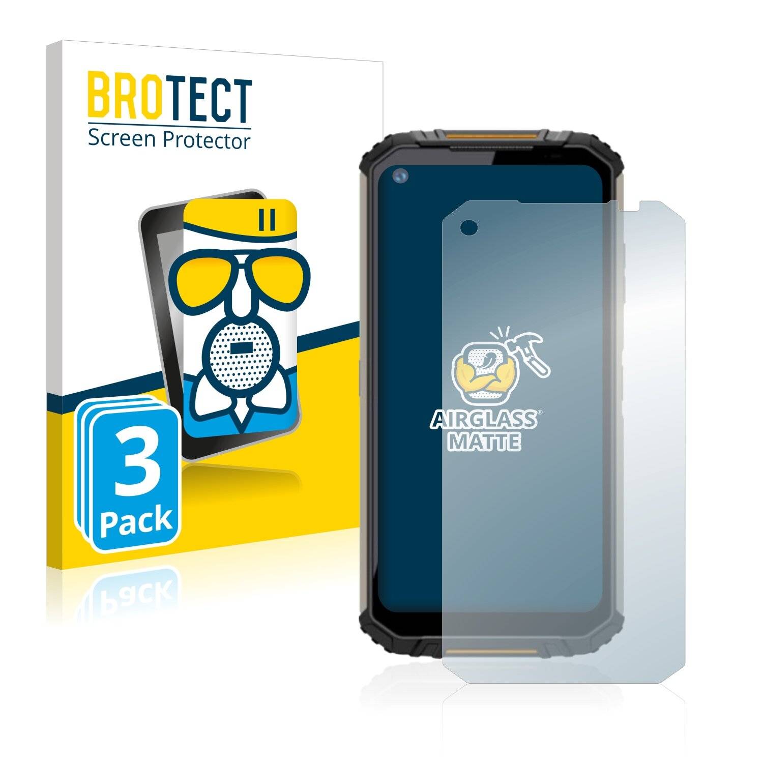 3x BROTECT AirGlass Matte Schutzglas Folie für Oukitel