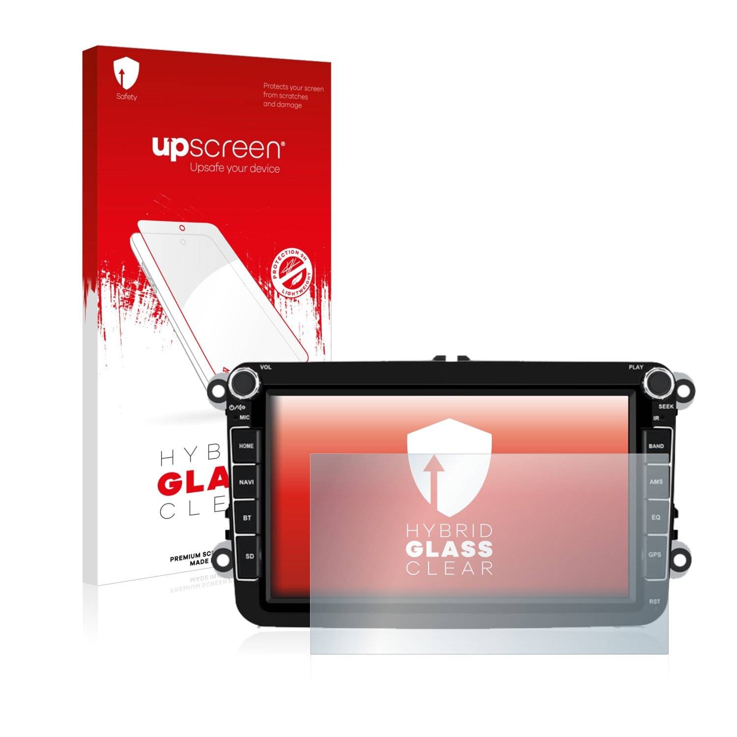 upscreen Hybrid Glass Clear Premium Schutzglas Folie für Isudar T72