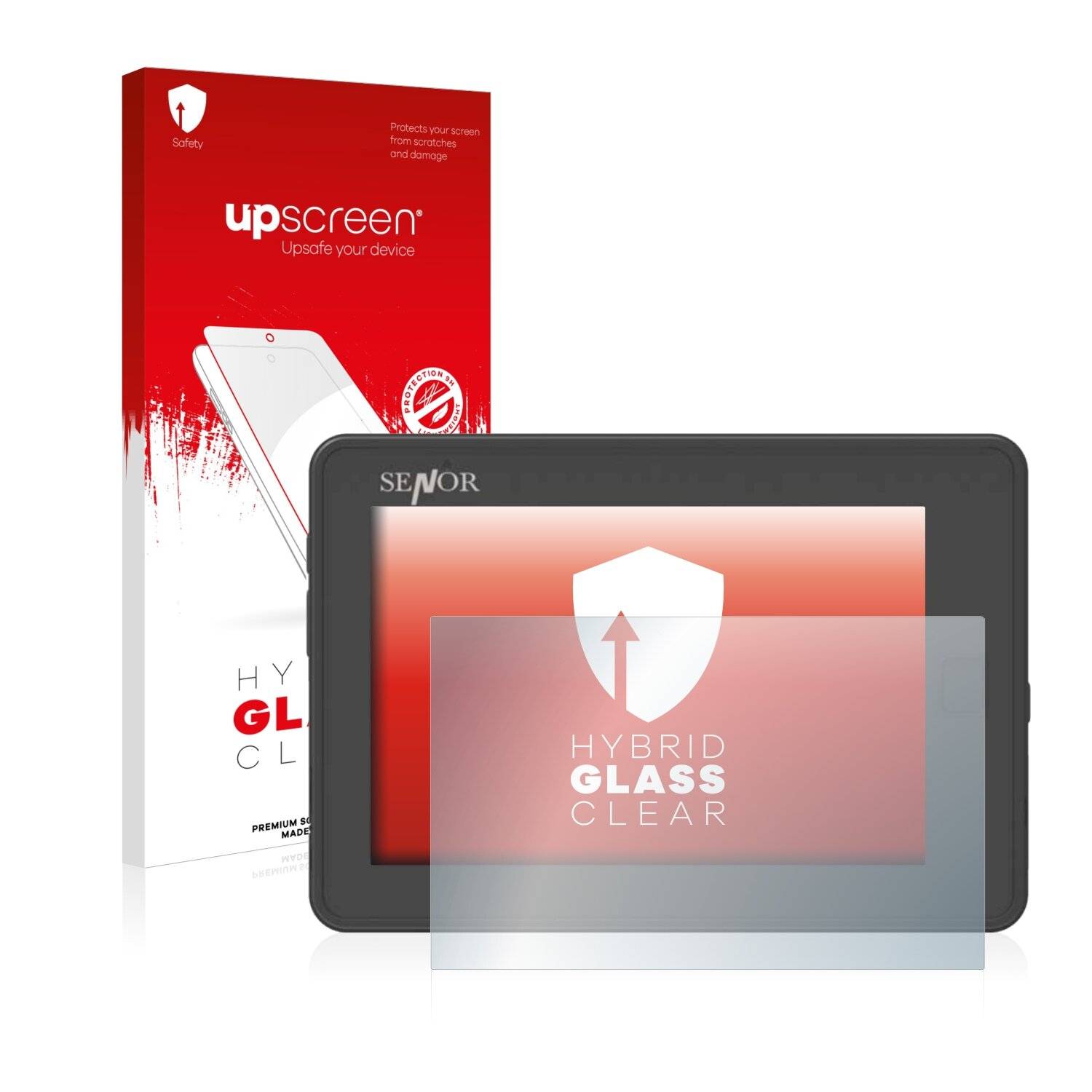 upscreen Hybrid Glass Clear Premium Schutzglas Folie für Senor Hygrolion Tab MPC