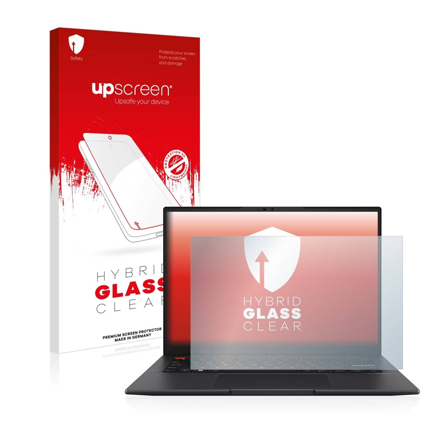 upscreen Hybrid Glass Clear Premium Schutzglas Folie für Asus VivoBook S 14