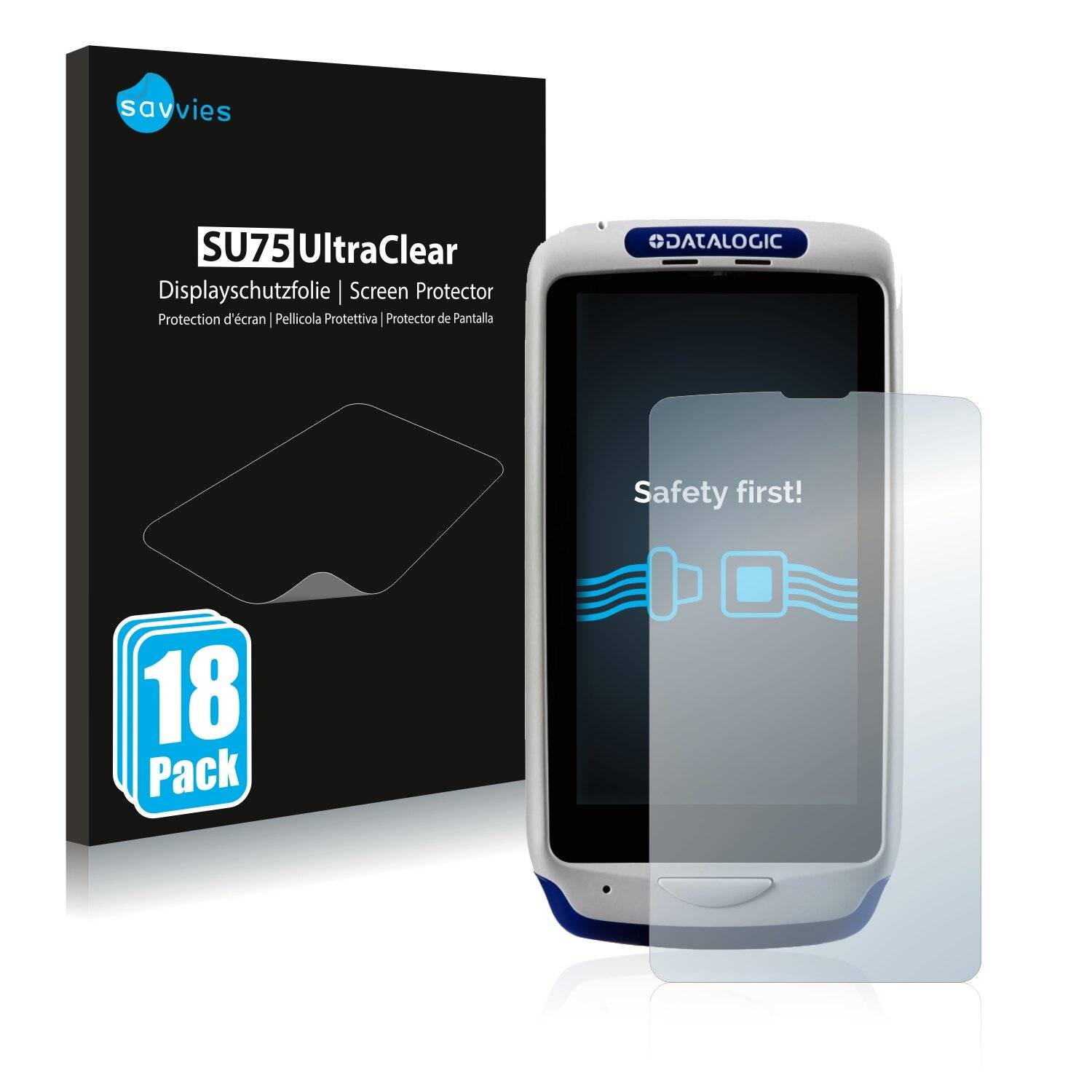 18x Savvies SU75 Displayschutzfolie für Datalogic Joya Touch