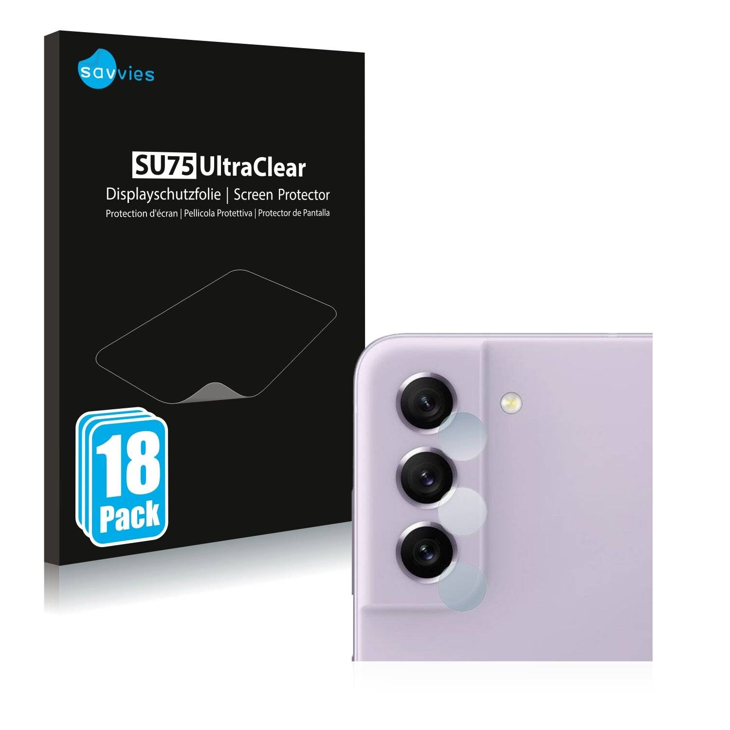 18x Savvies SU75 Displayschutzfolie für Samsung Galaxy S21 FE 5G (NUR