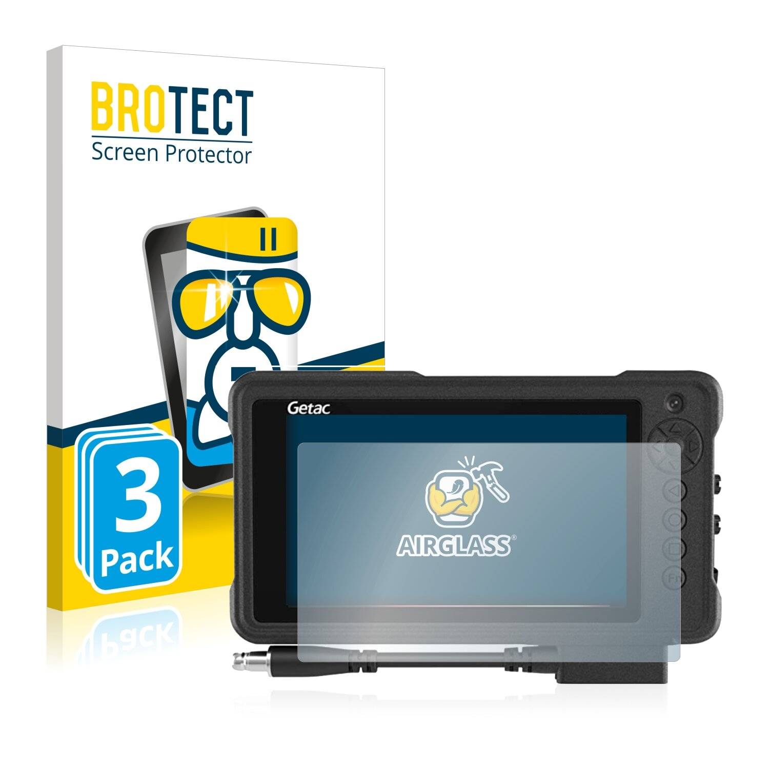 3x BROTECT AirGlass Schutzglas Folie für Getac