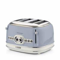 Ariete 0156/05, 4 Scheibe(n), Blau, Chrom, Weiß, Metall, Tasten, Drehregler, 1600 W, 290 mm