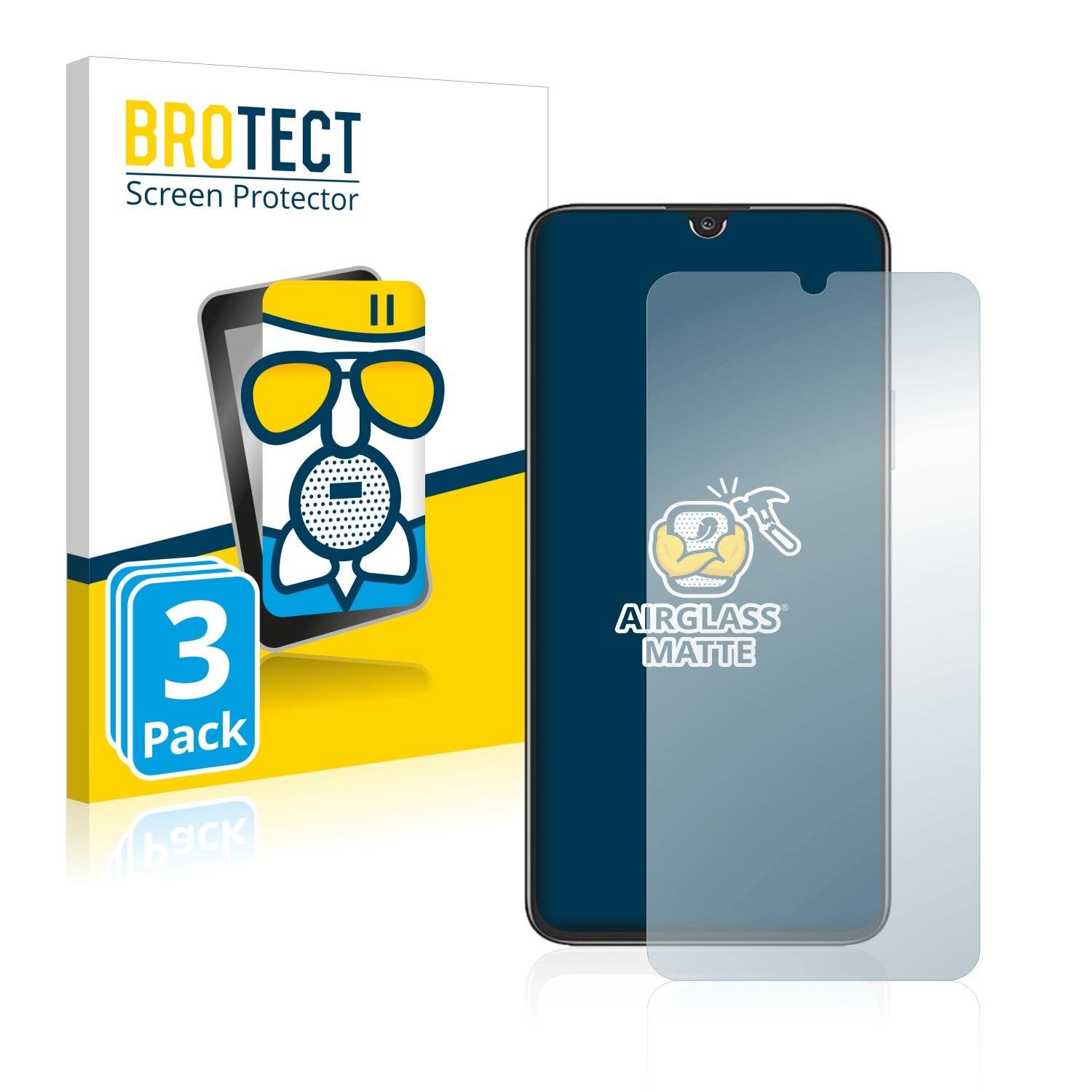 3x BROTECT AirGlass Matte Schutzglas Folie für Honor Play 30