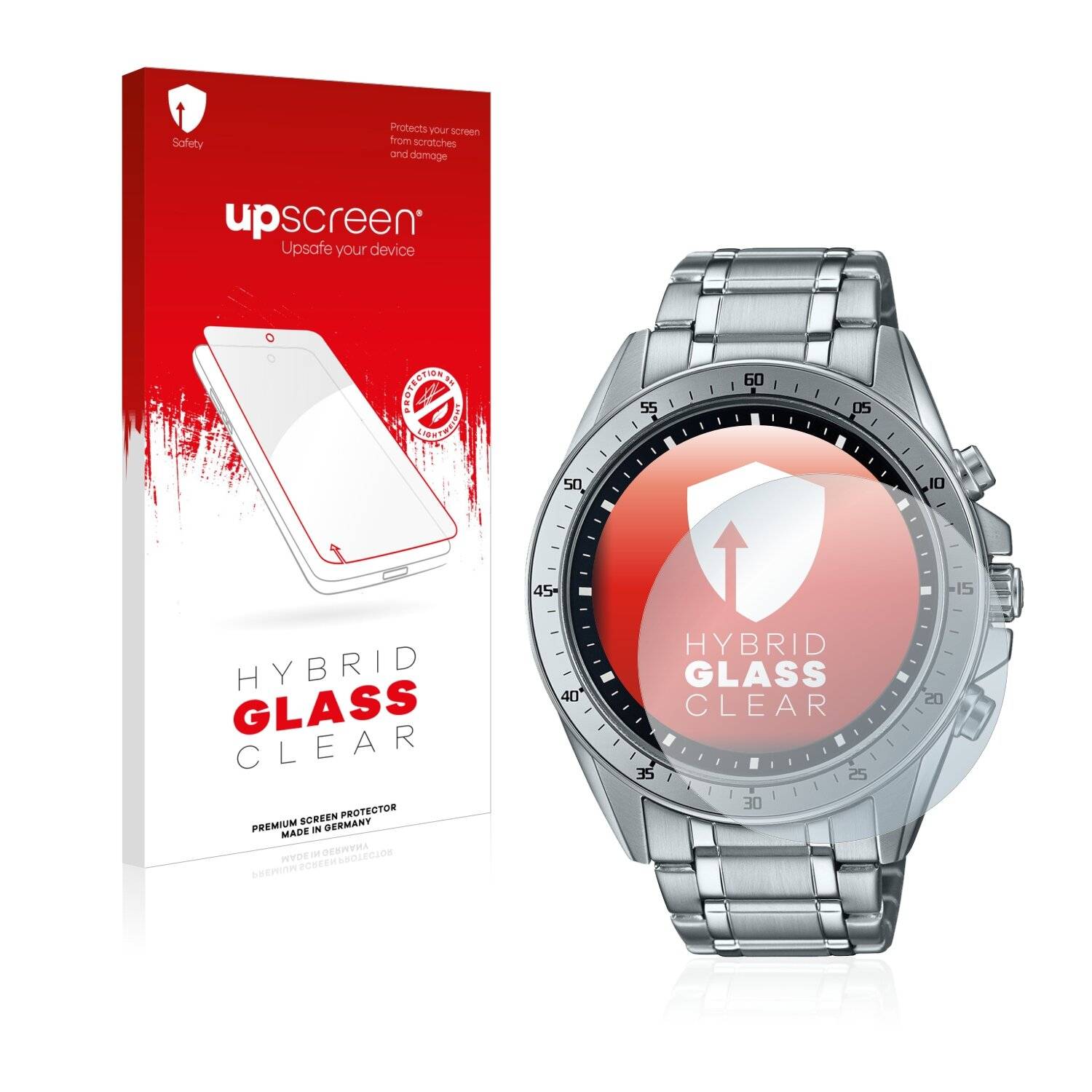 upscreen Hybrid Glass Clear Premium Schutzglas Folie für Casio