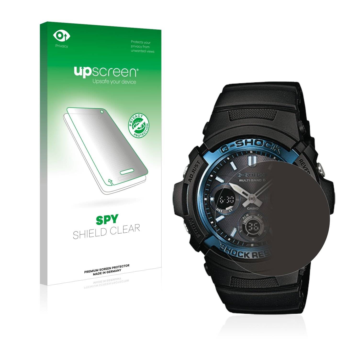 upscreen Spy Shield Clear Premium Blickschutzfolie für Casio AWG
