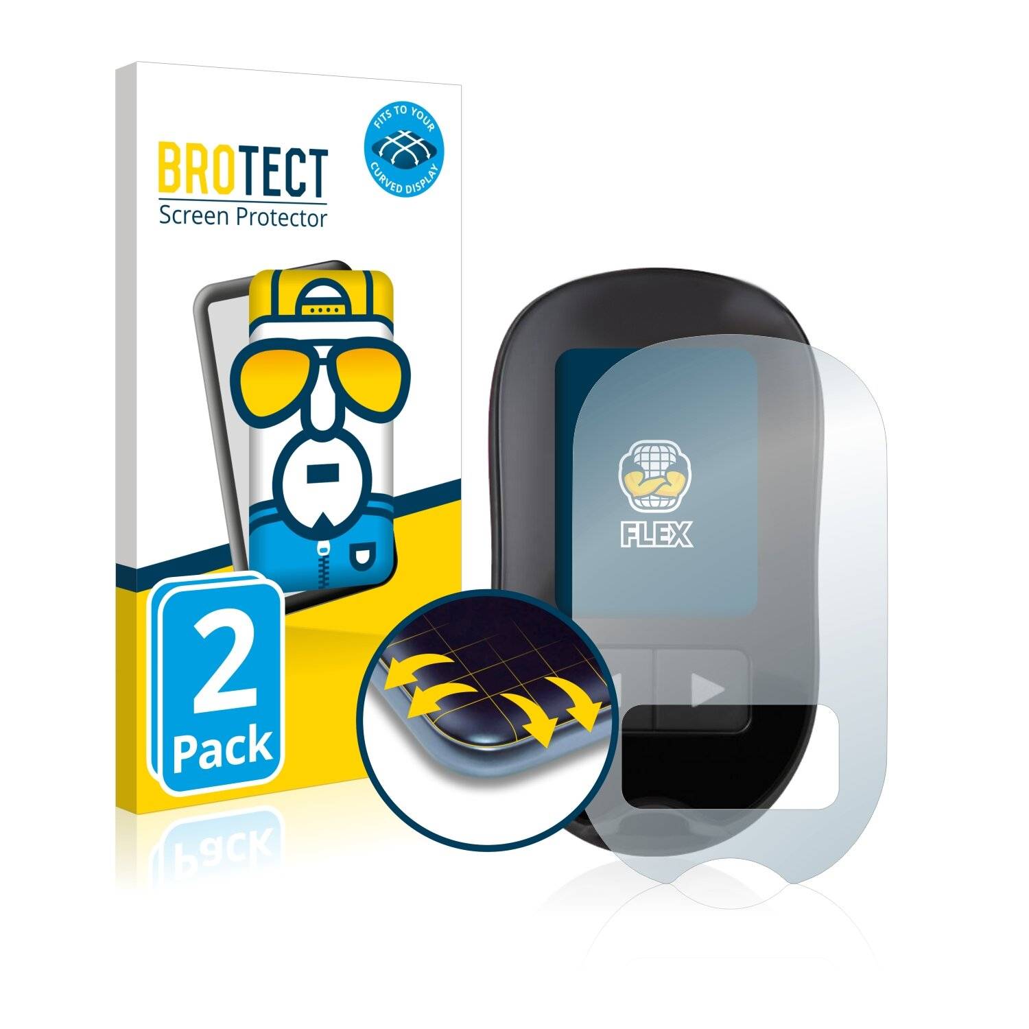 2x BROTECT Flex Full-Cover Displayschutzfolie für Accu-Chek